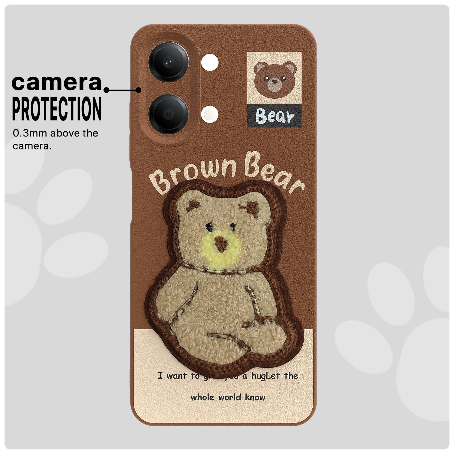 Vivo Y11 5G/Y21 Plush Patch mobile back cover in brown by Pikkme – photo 6