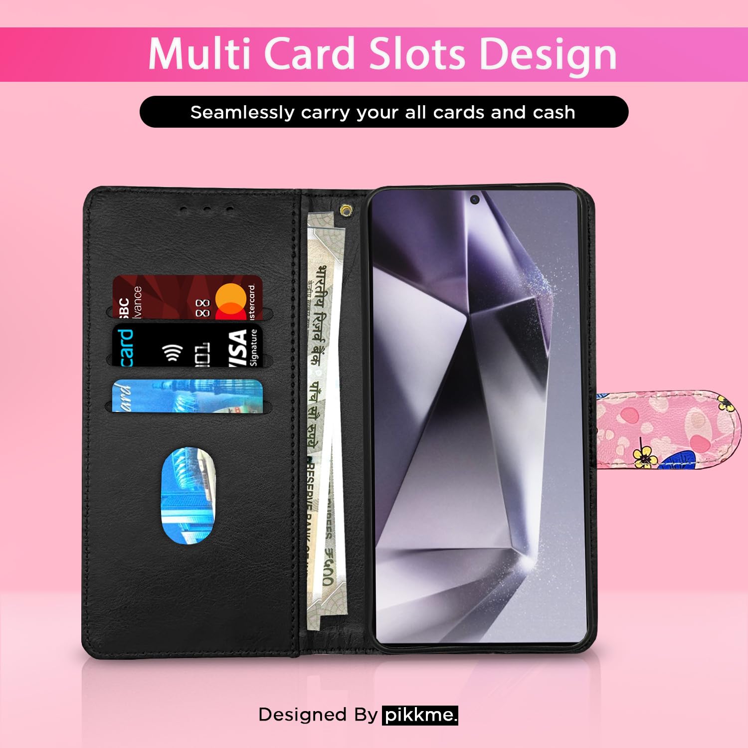 Pikkme Samsung S24 Ultra 5G pink flower mobile flip cover – photo 2