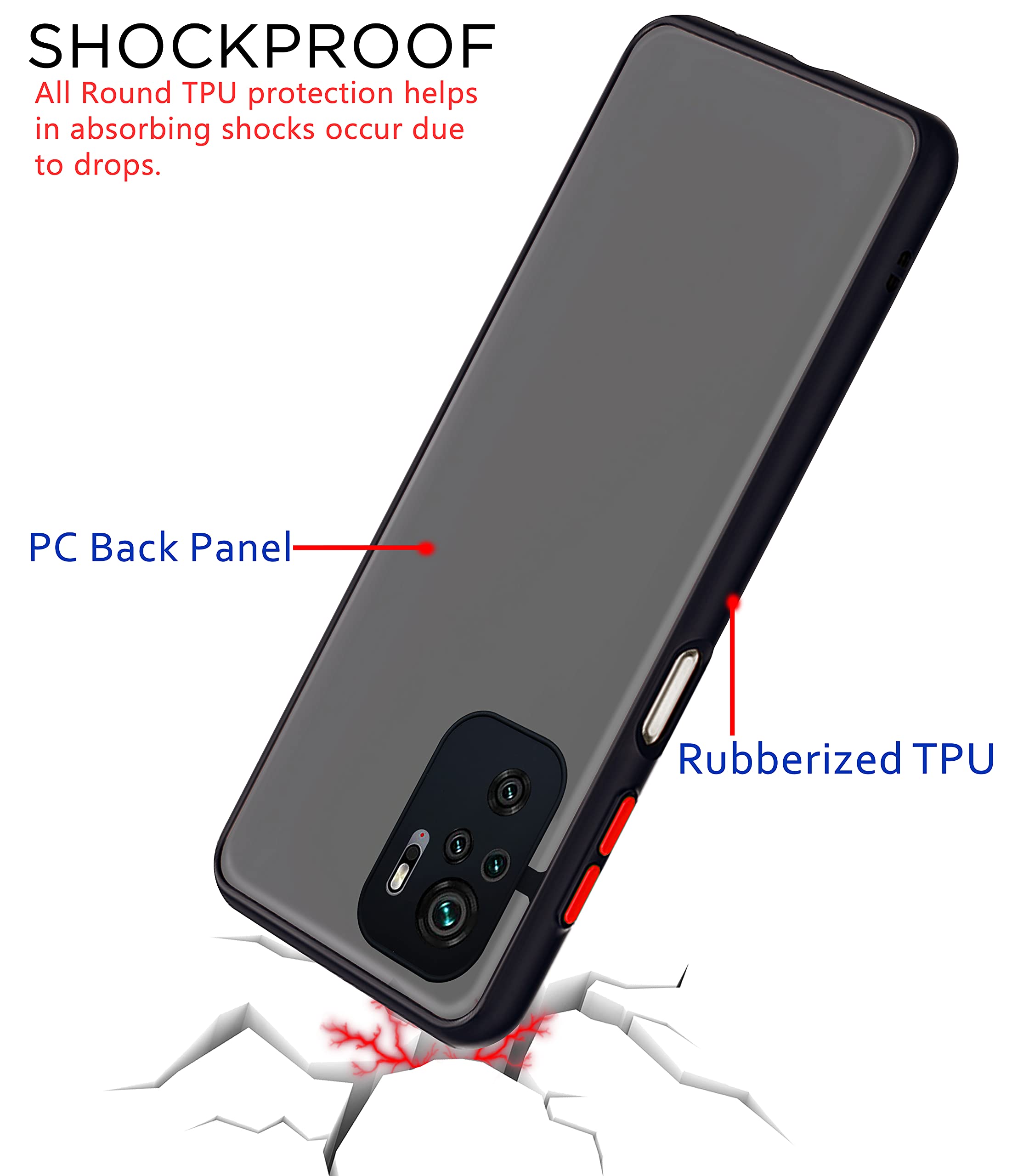 Pikkme black mobile back cover for Redmi Note 10/Note 10s – photo 4