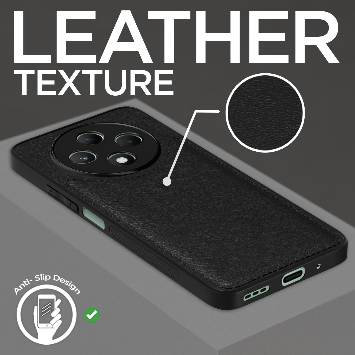 Pikkme Oppo F27 5G Leatherback Back Case | Black