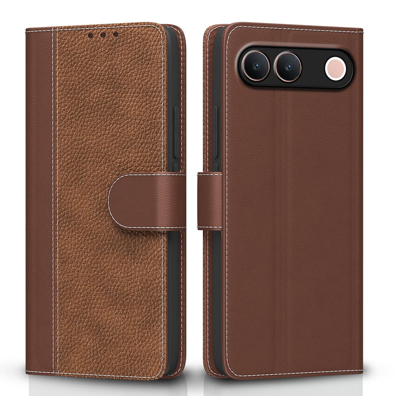 Vivo S2 5G Wallet wallet flip cover in tan by Pikkme