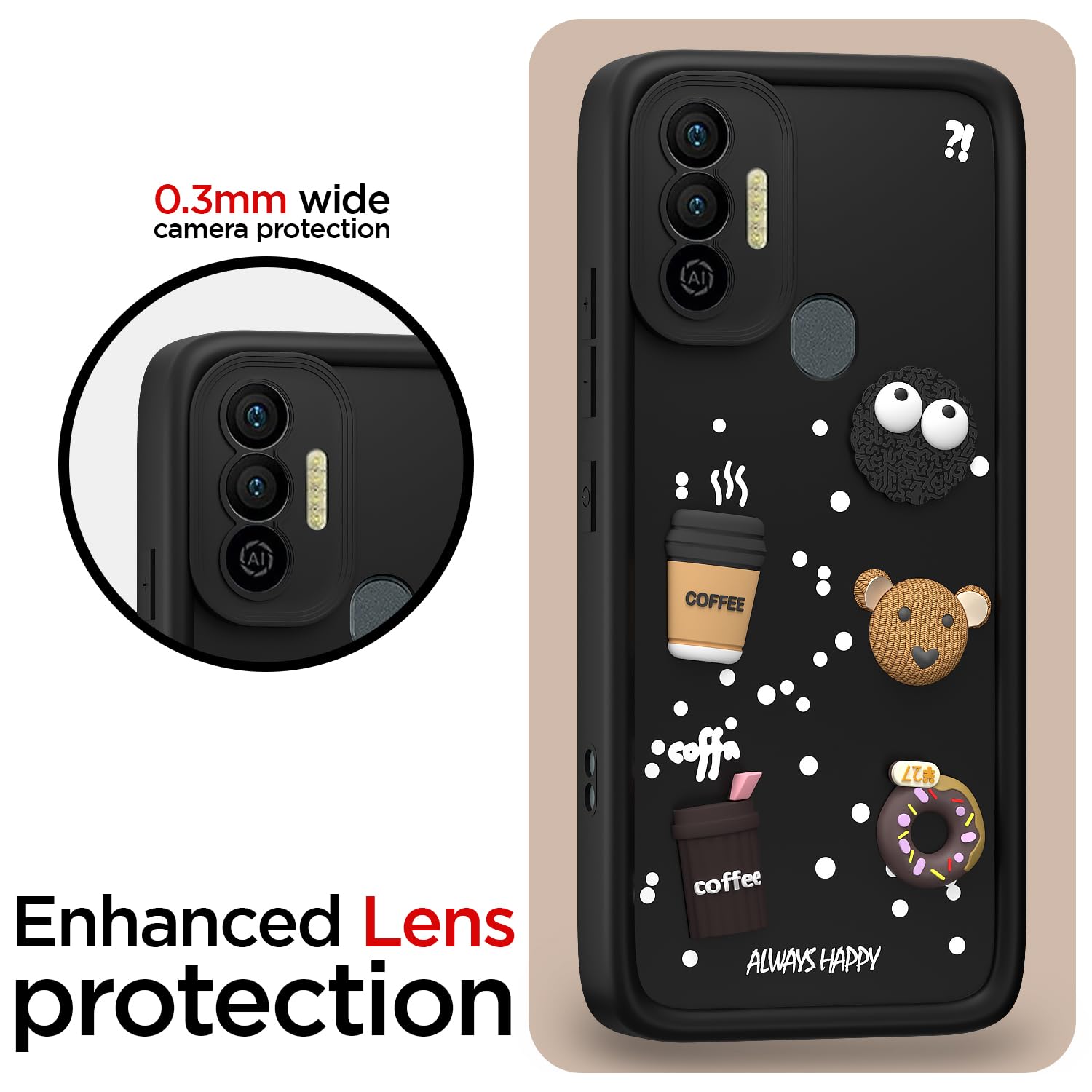 Black back cover for Tecno Spark 7/7T/3D – Pikkme – photo 5