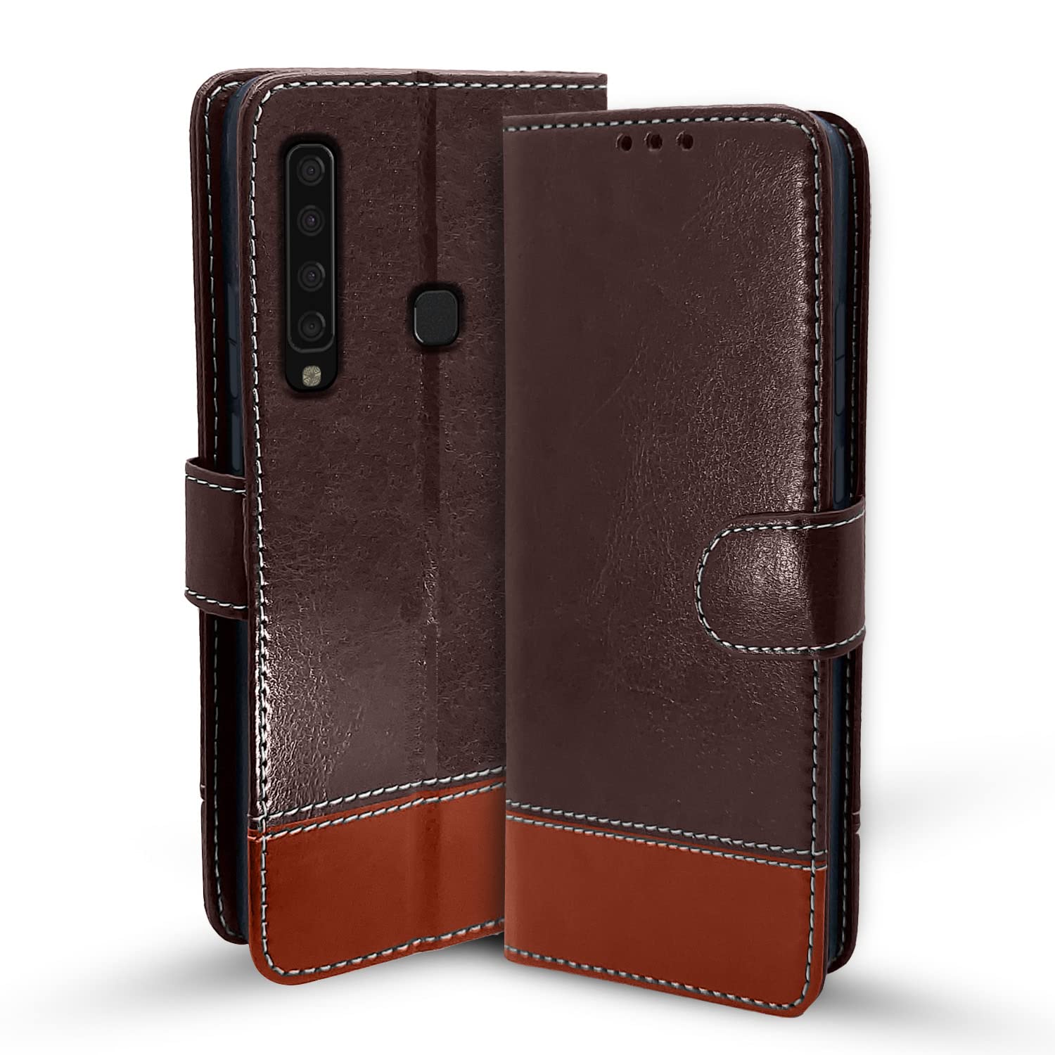 Samsung A9 2018 5G mobile flip cover in coffee & brown by Pikkme