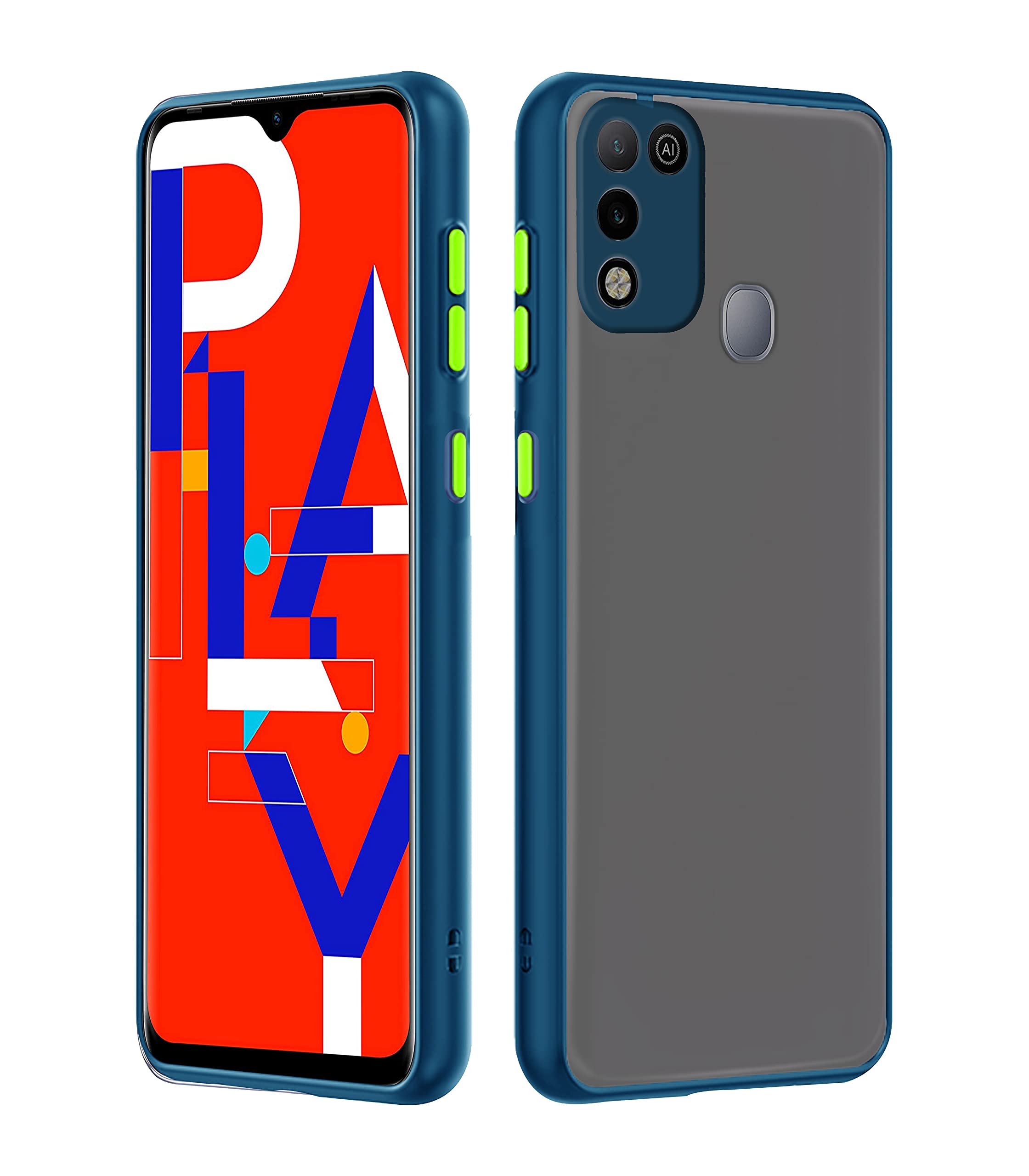 Pikkme Infinix Hot 10 Play Hybrid blue phone cover