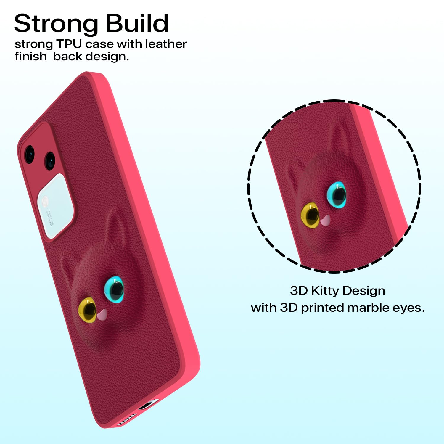 Pikkme Vivo V30 / V30 Pro 5G Kitty Back Cover (Pink)