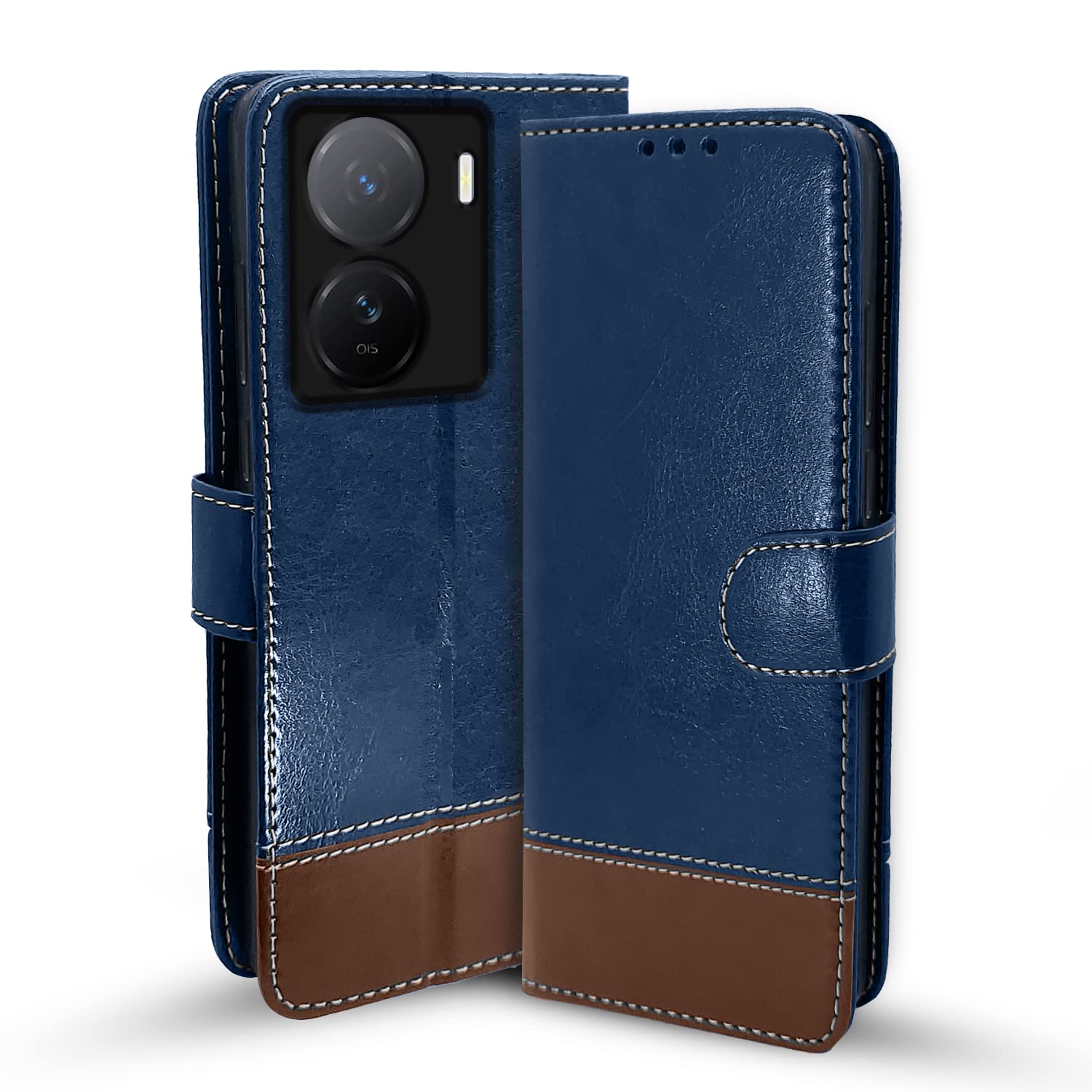 Blue & brown mobile flip cover for iQOO Z7/Z7s 5G – Pikkme