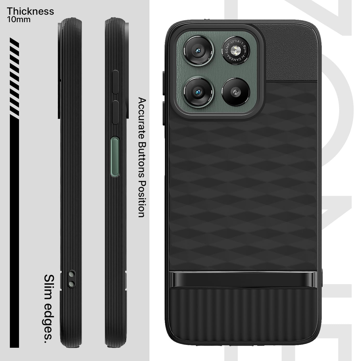 Pikkme Moto G67 Power/G57 Power 5G black mobile back cover – photo 3