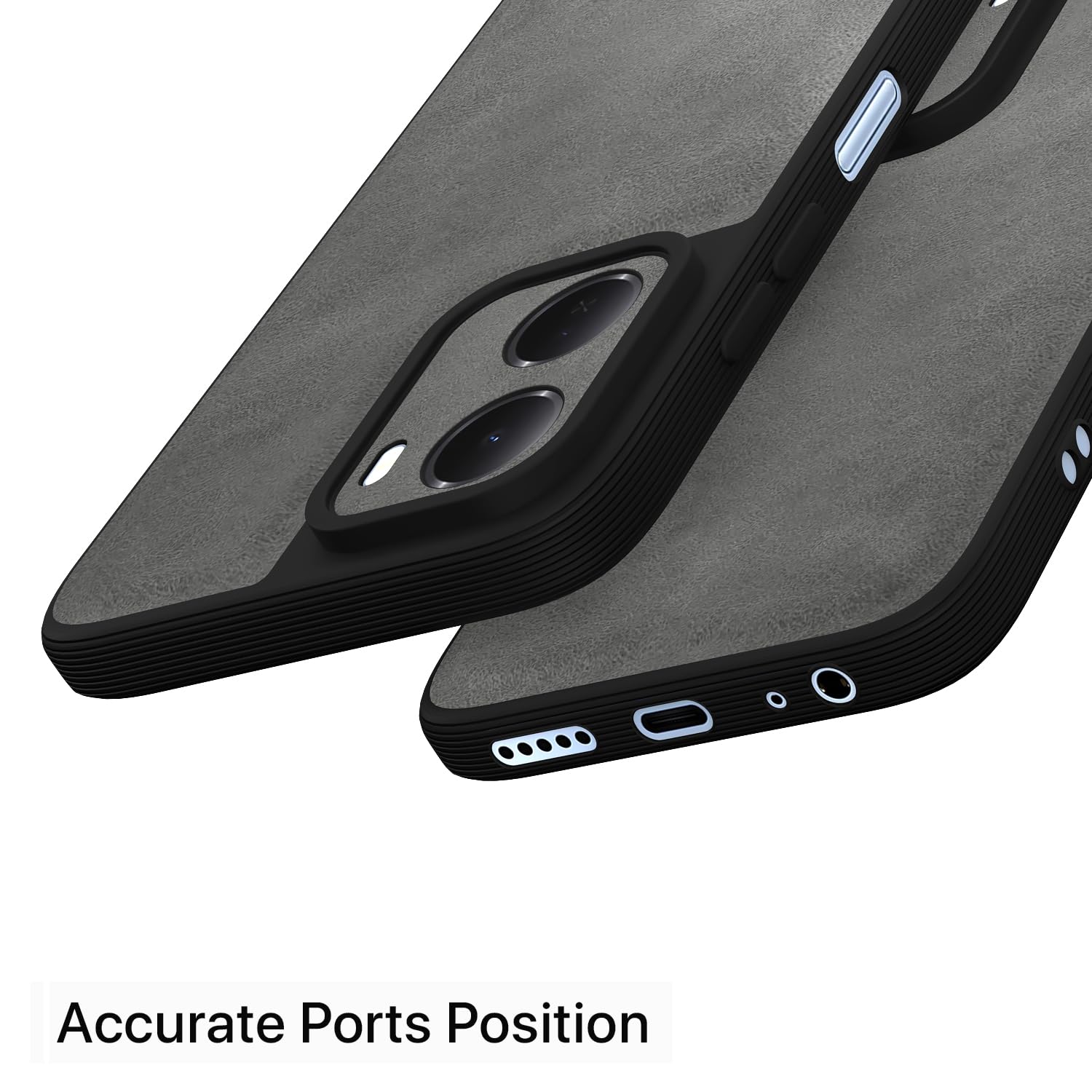Grey Leather mobile back cover for Redmi 15A 5G – Pikkme – photo 4