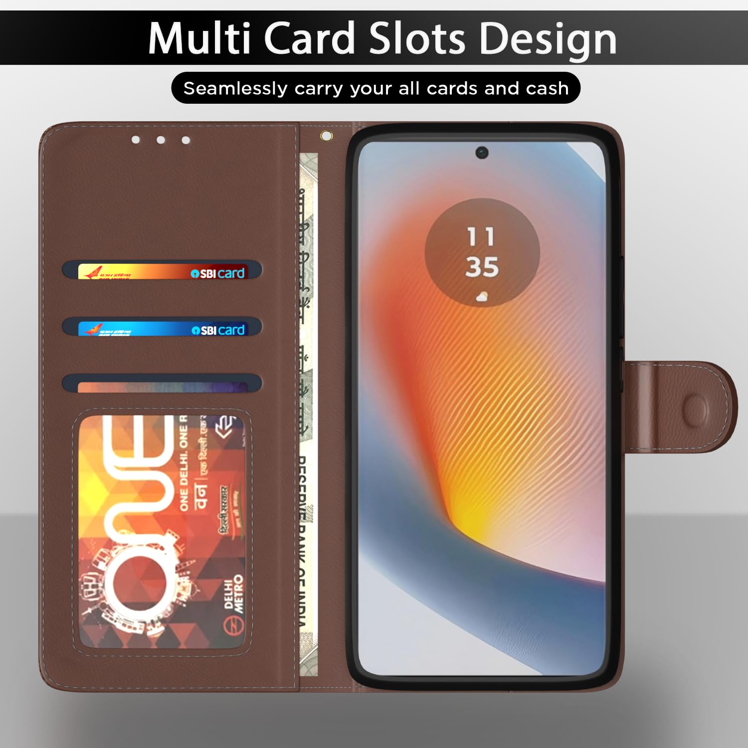 Pikkme Moto Edge 50 Fusion/G96 5G tan flip cover – photo 5