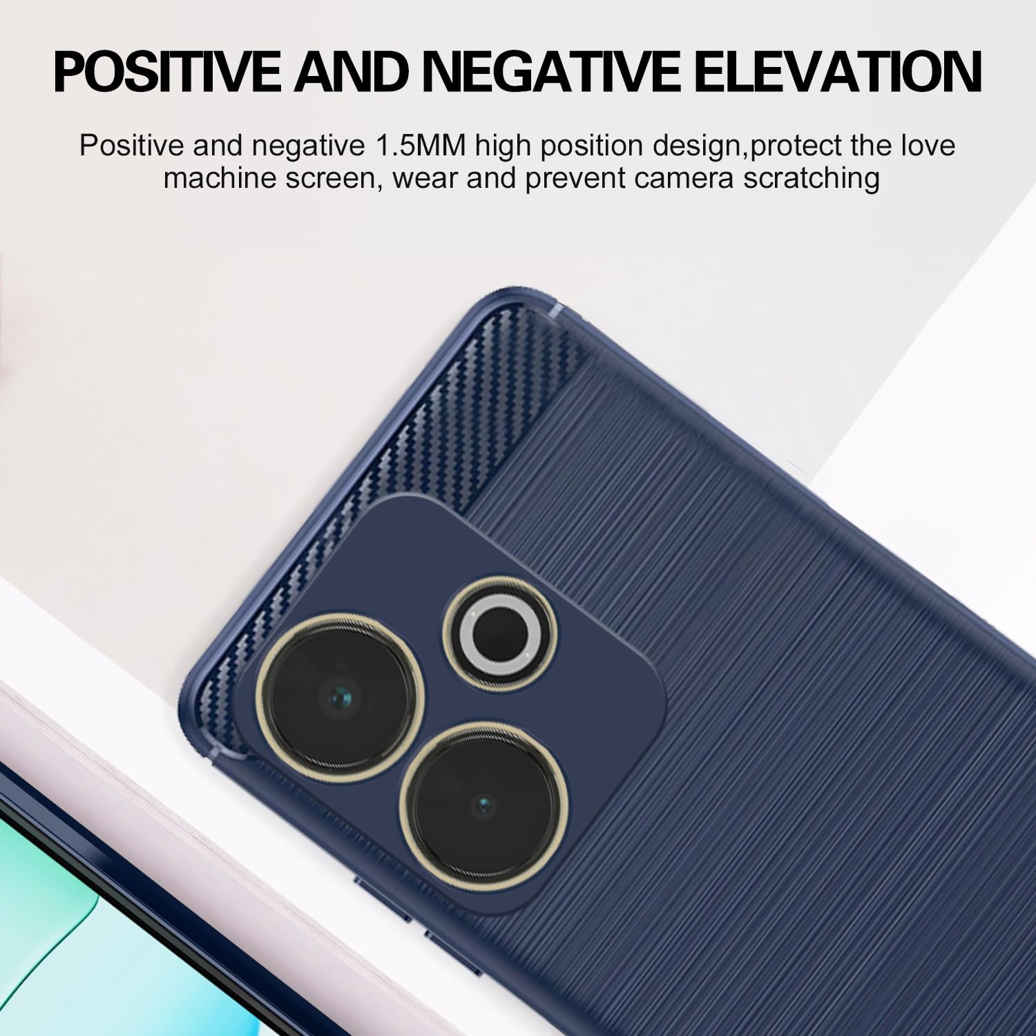 Pikkme Redmi 13 5G Hybrid Carbon Fibre Back Cover (Blue)