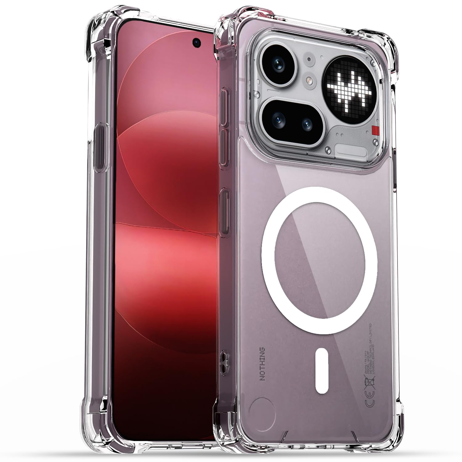 Nothing Phone 4a Pro 5G MagSafe mobile back cover in transparent mag-safe by Pikkme