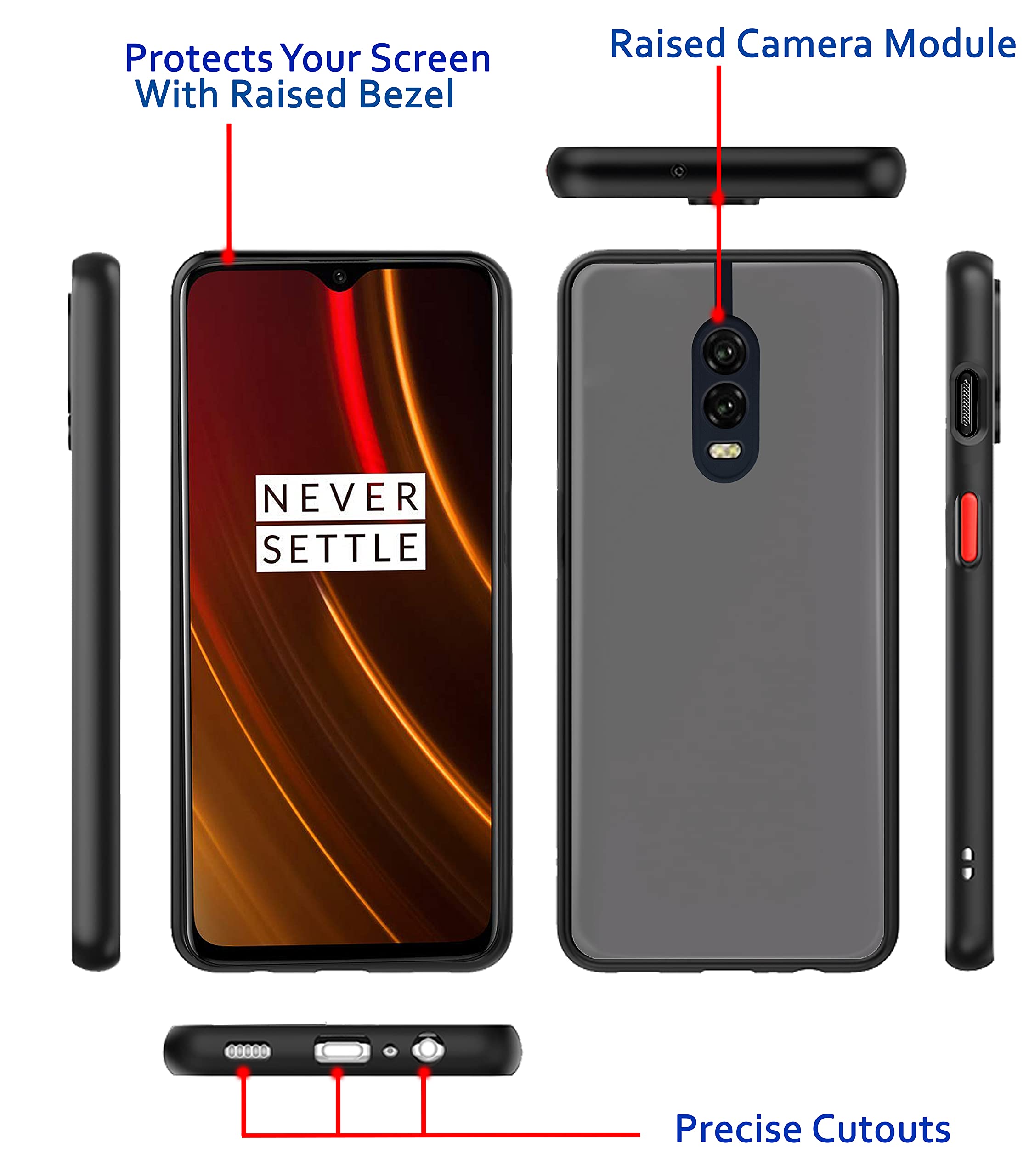 OnePlus 6T back cover in black by Pikkme – photo 3