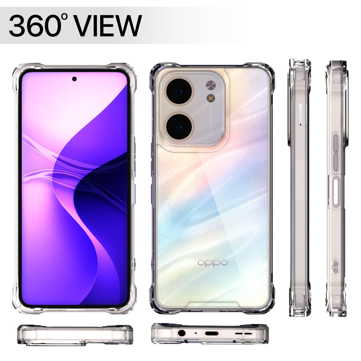 Pikkme Oppo A5x PC + TPU Crystal Clear Transparent Back Cover (Transparent)
