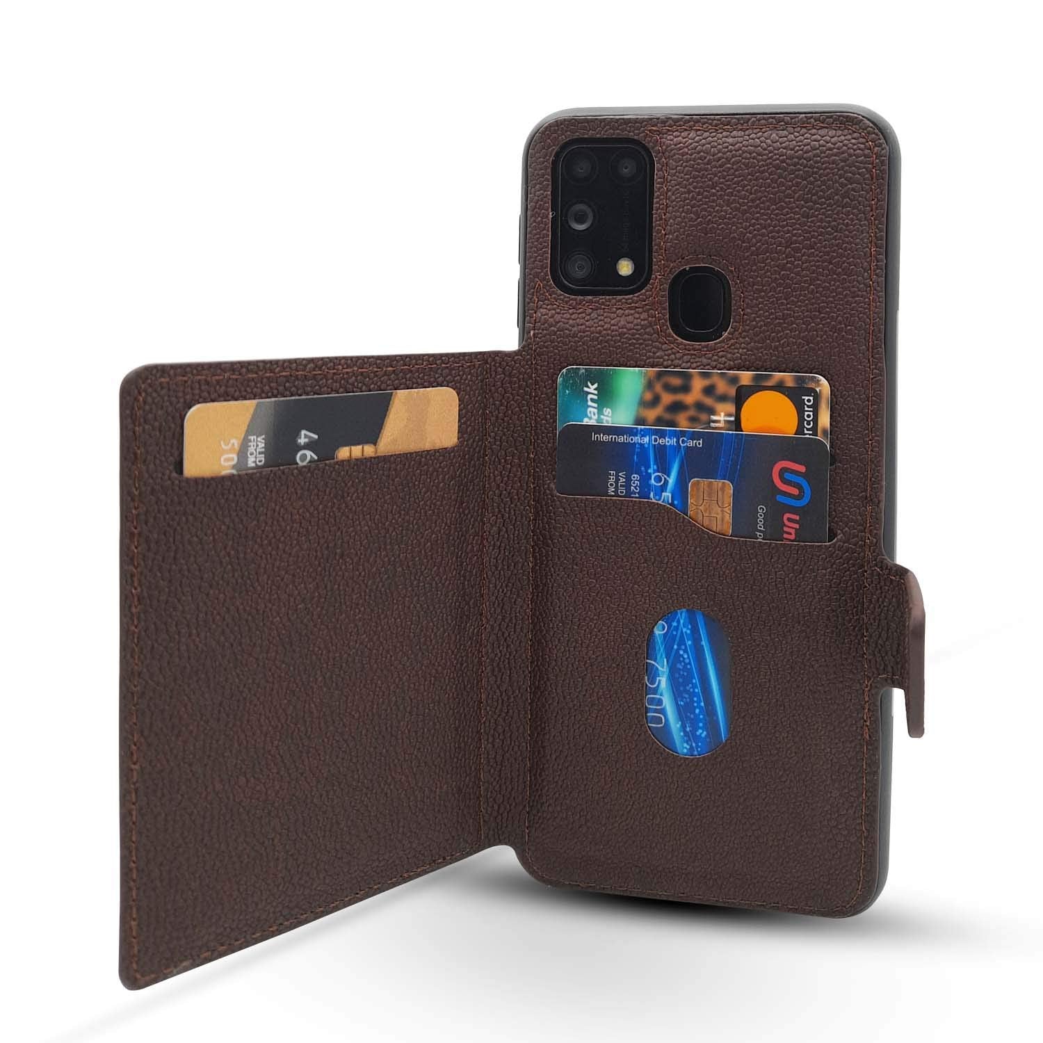Pikkme Samsung M31 Wallet dark brown mobile cover