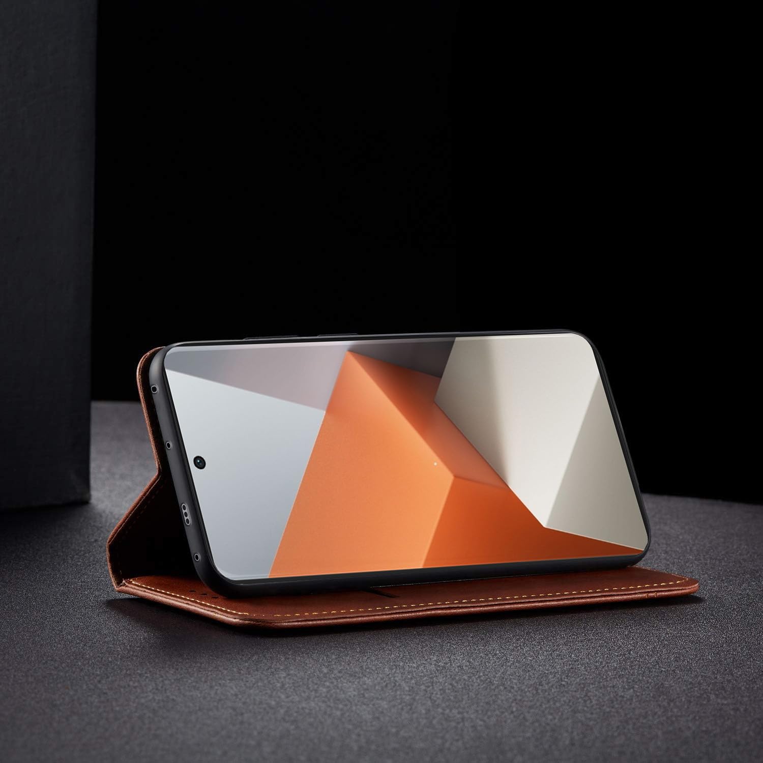 Brown Magnetic wallet flip cover for Redmi Note 13 Pro Plus 5G – Pikkme – photo 5