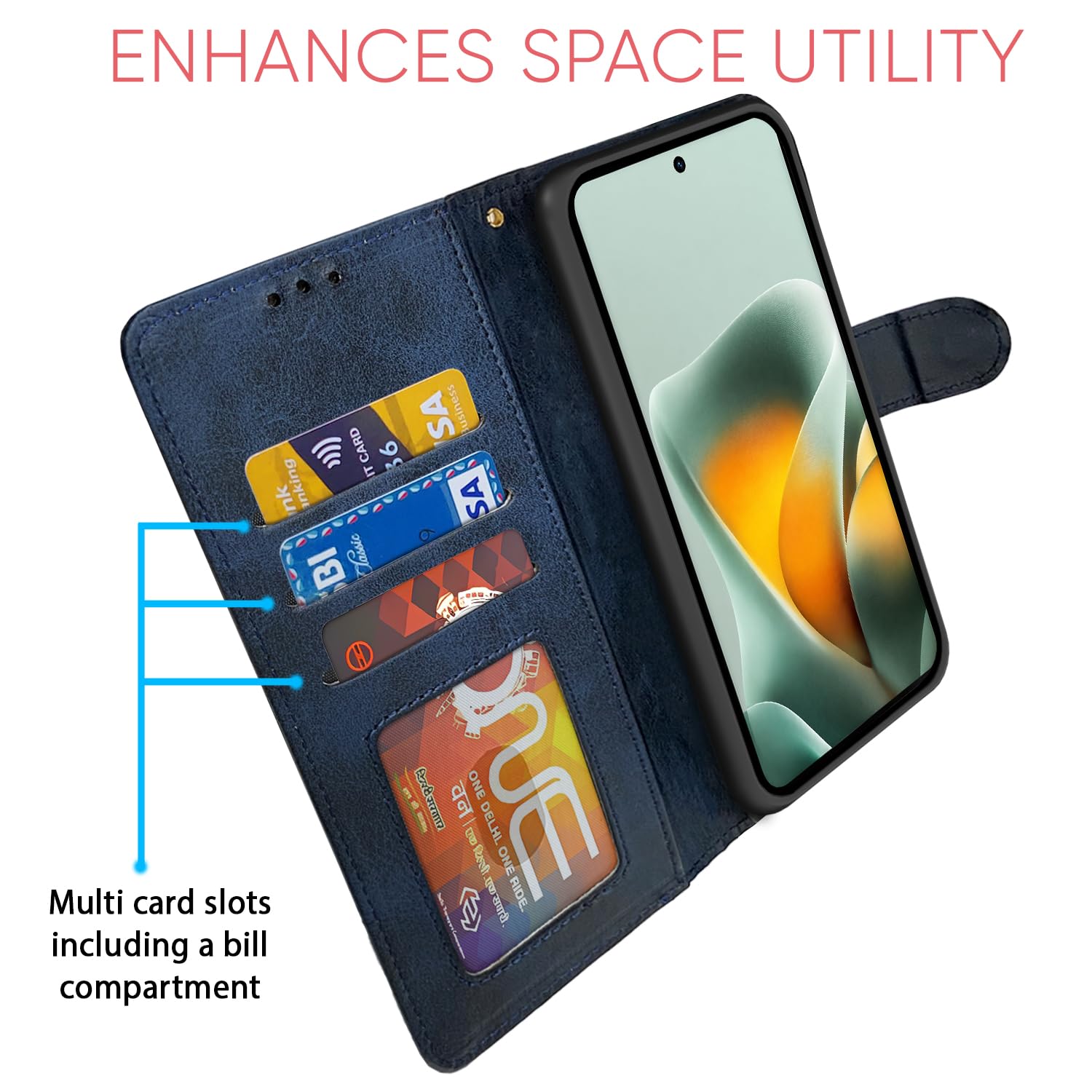 Pikkme navy & light blue Magnetic flip case for Moto Edge 70 Max 5G – photo 5