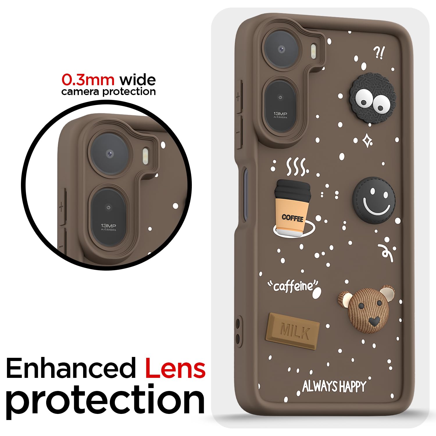 Brown mobile back cover for Redmi A7 Pro/Poco C85x 5G/3D – Pikkme – photo 5