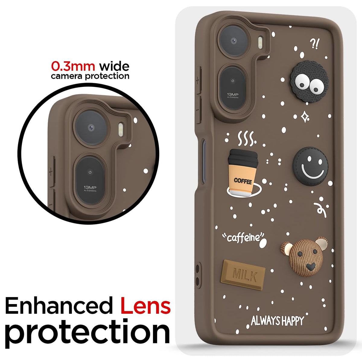 Brown mobile back cover for Redmi A7 Pro/Poco C85x 5G/3D – Pikkme – photo 5