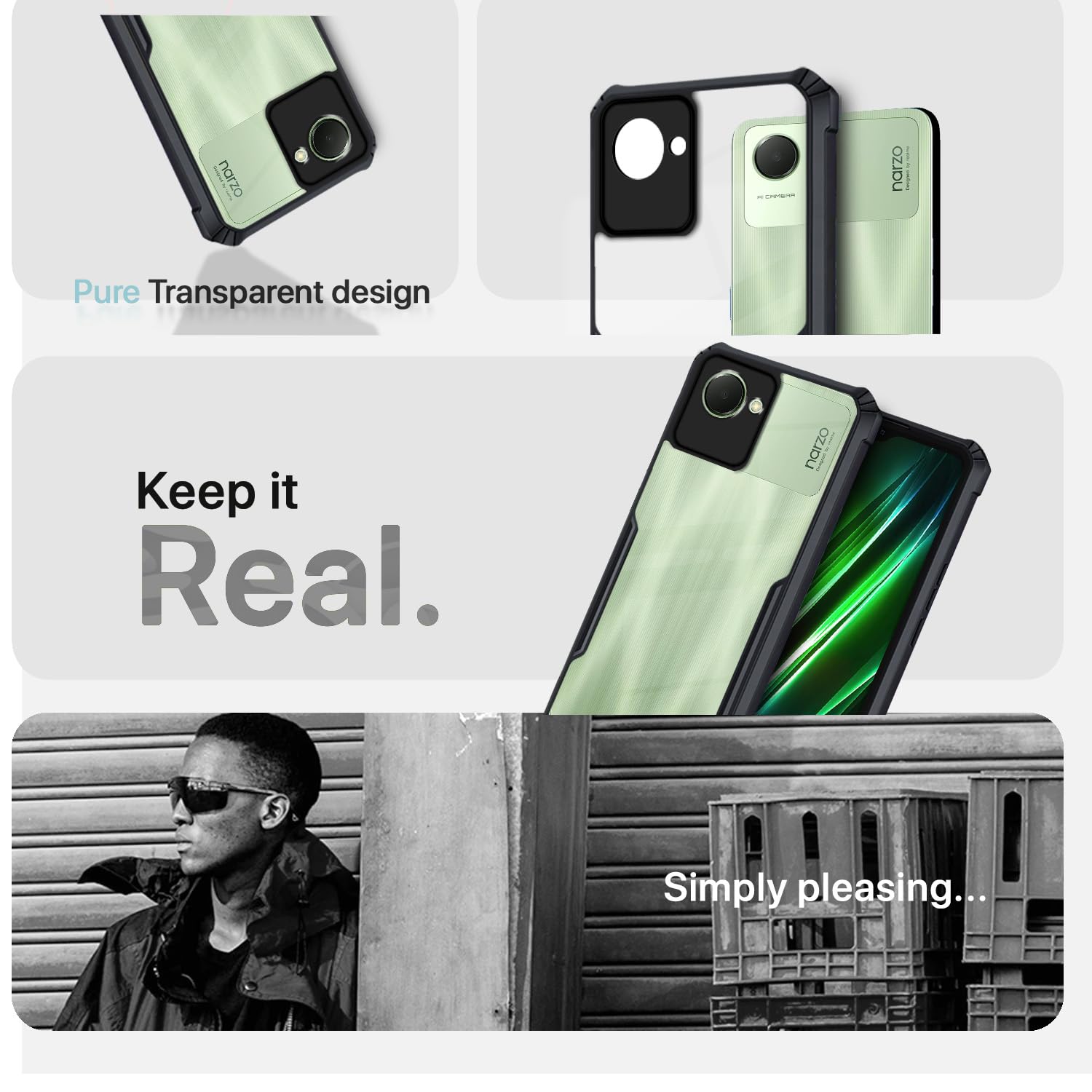 Realme Narzo 50i Prime/C30 mobile back cover in black by Pikkme – photo 4