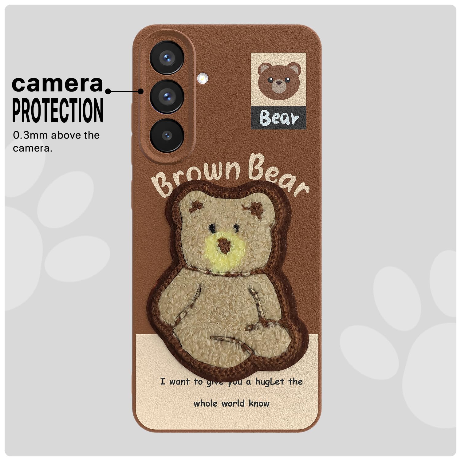 Pikkme brown Plush Patch mobile cover for Samsung A36 5G – photo 6