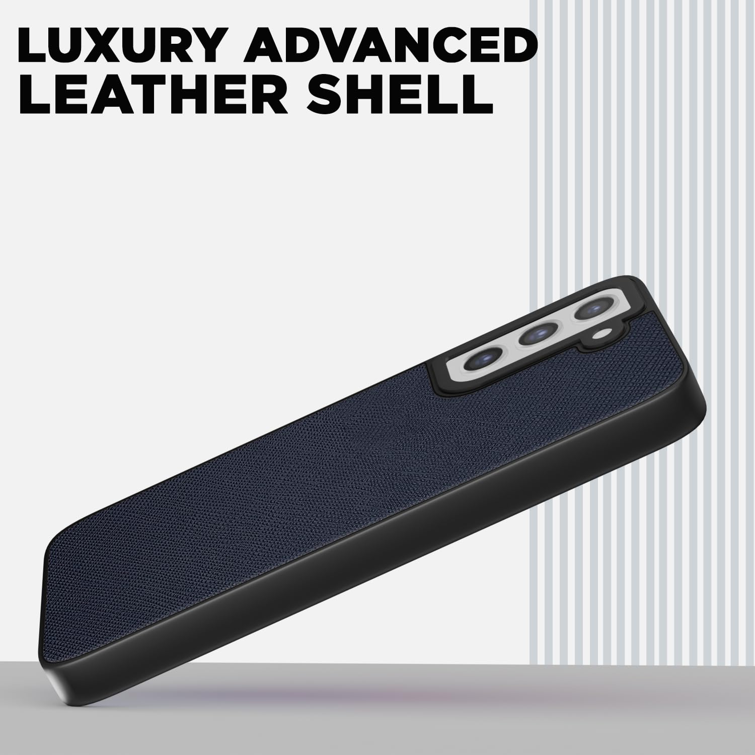 Pikkme Samsung Galaxy S21 Fe 5G Vegan Leather Back Cover (Blue)