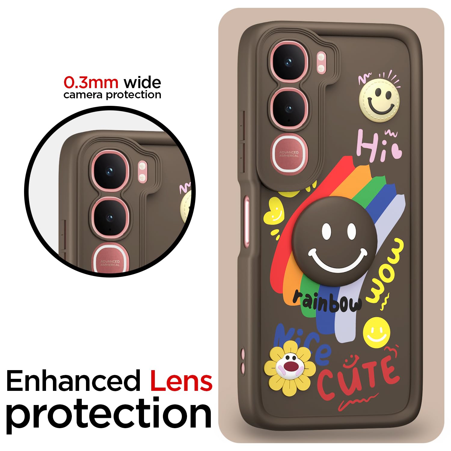 Pikkme Vivo Y31 5G Soft Silicone brown mobile cover – photo 5