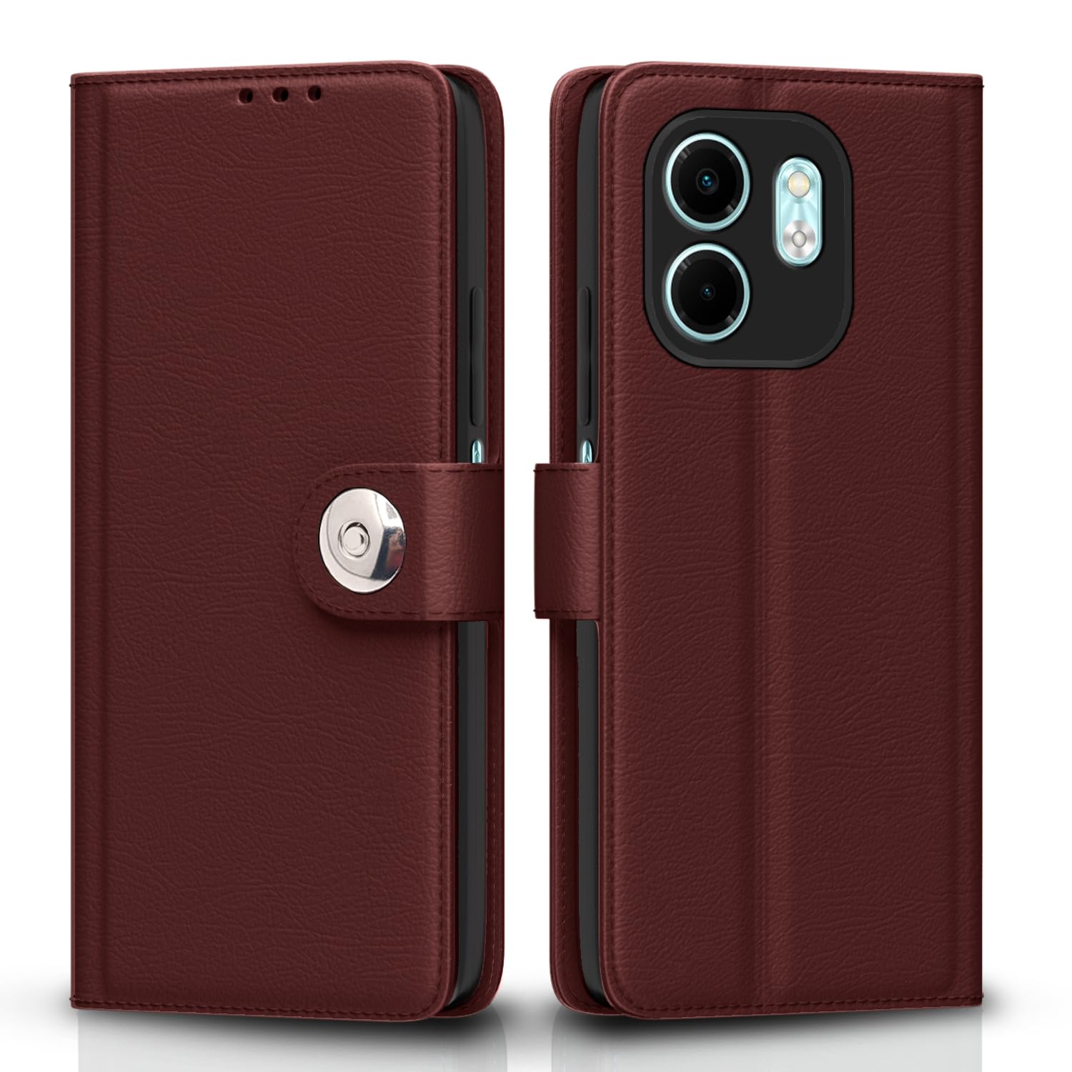 Brown wallet flip cover for Infinix Smart 9 – Pikkme