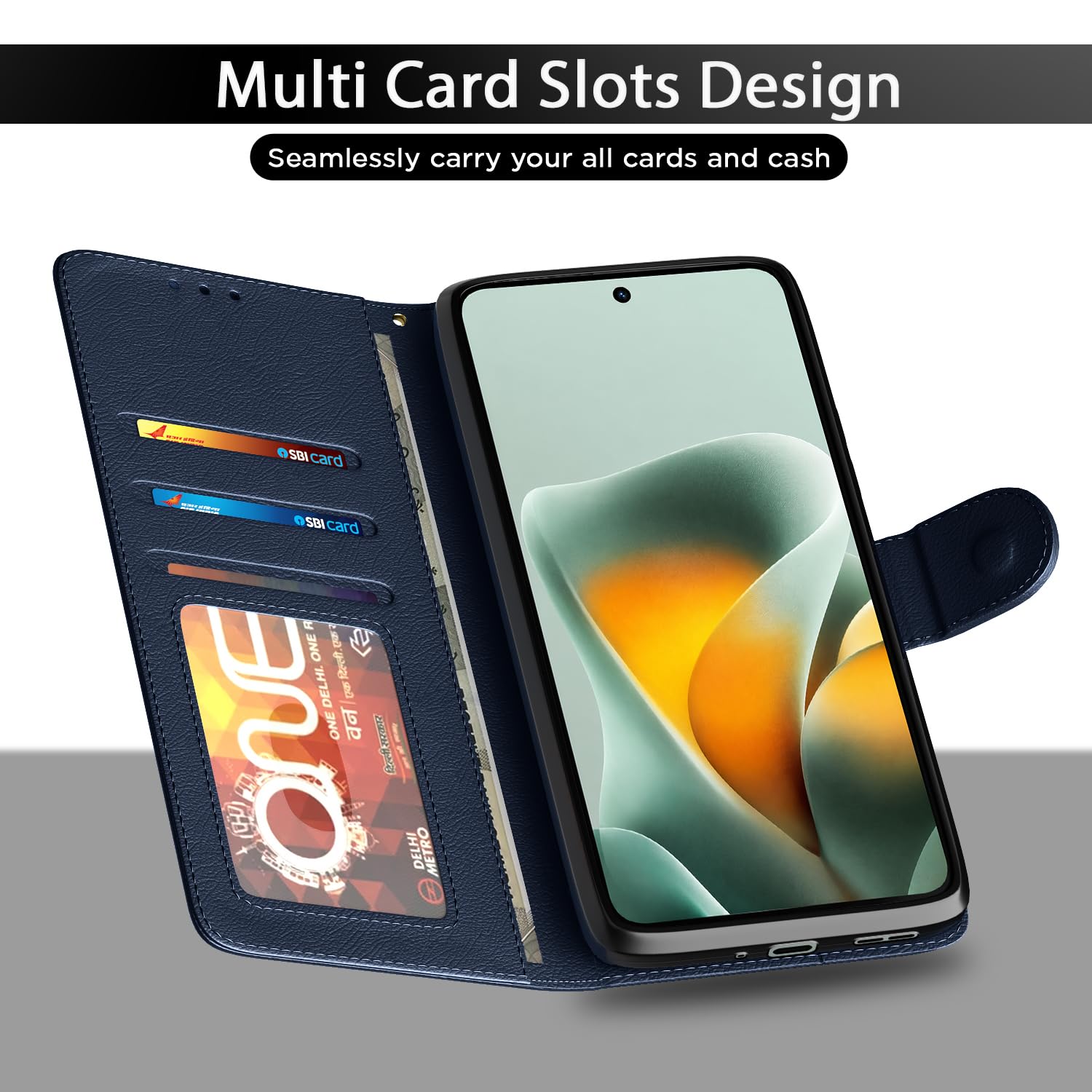 Pikkme blue Wallet flip case for Moto Edge 70 Max 5G – photo 5