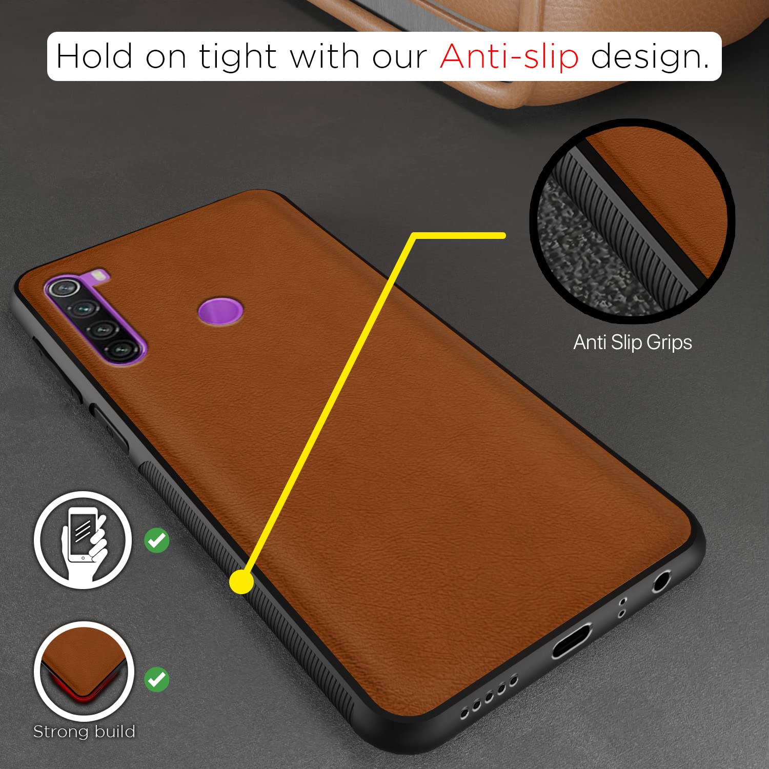 Pikkme Redmi Note 8 Leather camel phone cover – photo 2