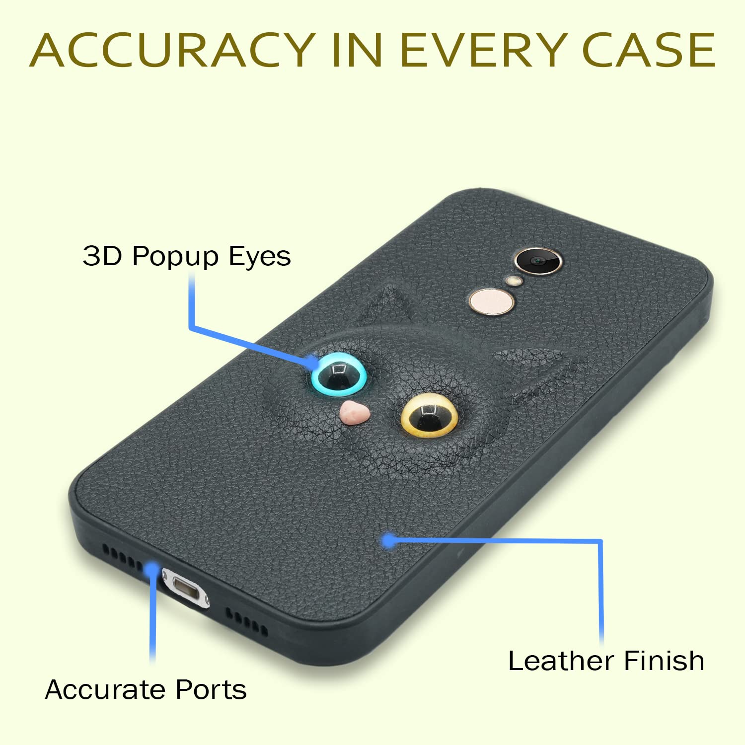 Redmi Note 5 Cat back cover in black by Pikkme – photo 3