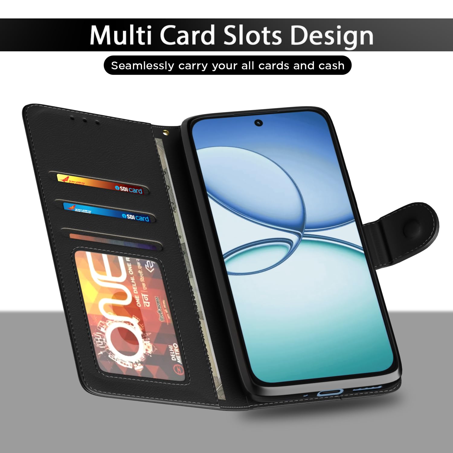 Pikkme black Wallet flip cover for Realme 15T/Narzo 90 5G – photo 5