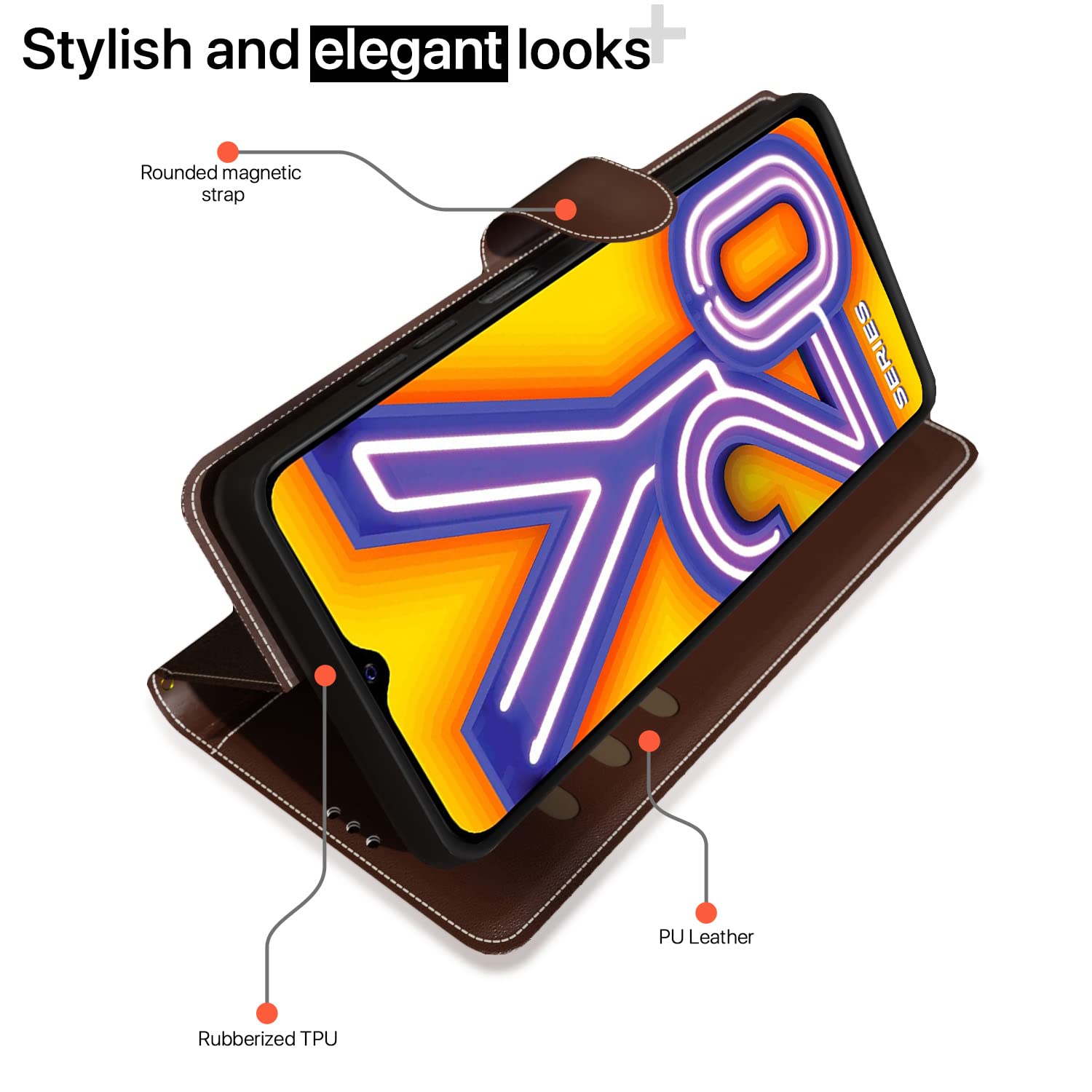 Brown & coffee flip cover for Vivo Y12s/Y20/Y20i/Y20G – Pikkme – photo 3