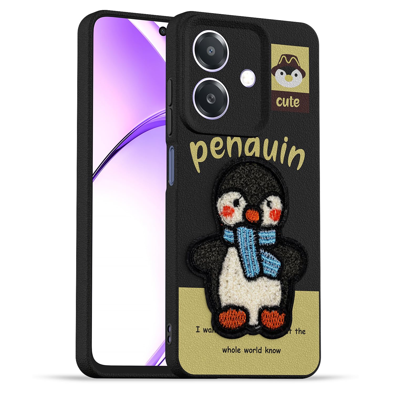 Pikkme Oppo A3x 5G/A3x 4G/A3 5G Plush Patch black back cover