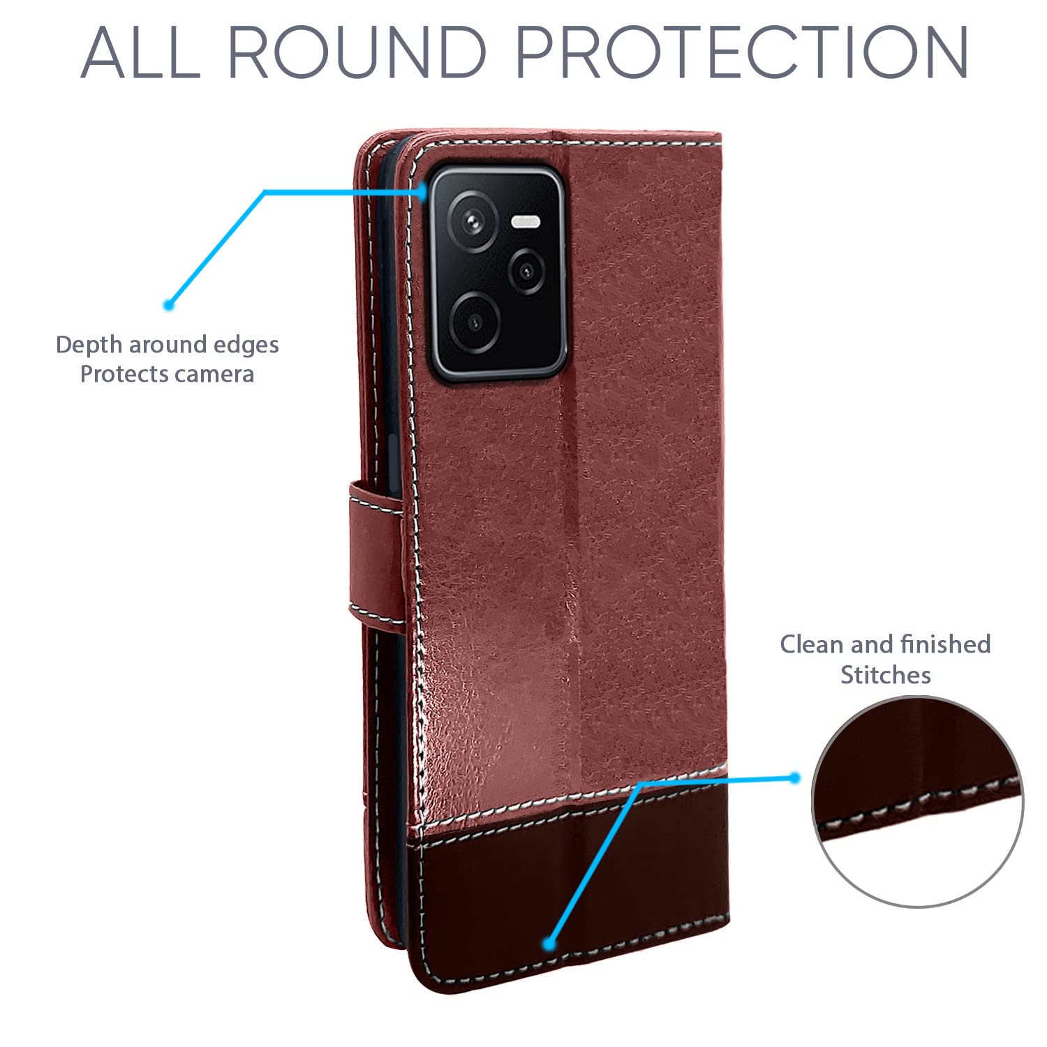 Pikkme Realme Narzo 50A Prime Magnetic brown & coffee flip cover – photo 4