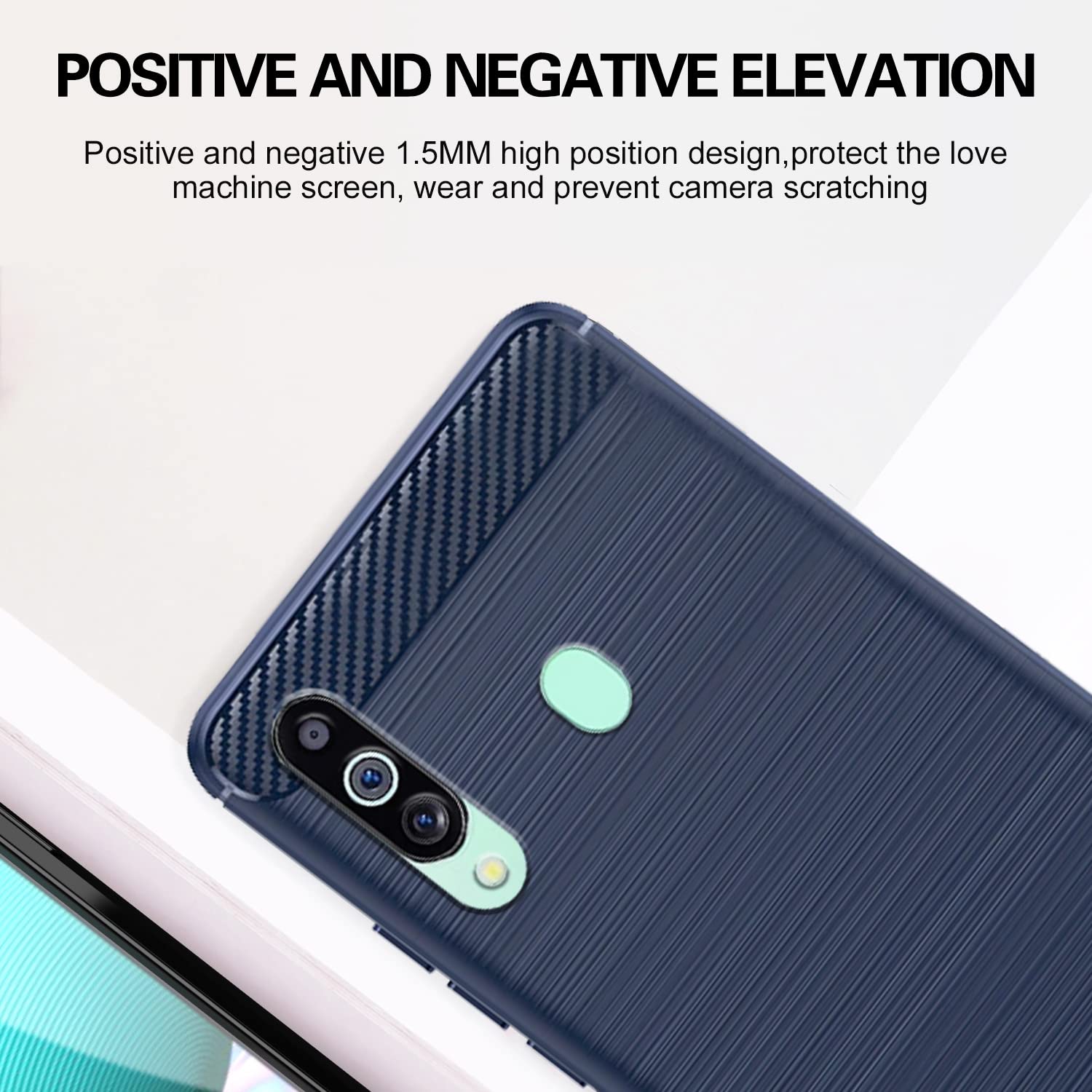 Pikkme Samsung Galaxy M40 Hybrid Carbon Fiber Back Cover | Blue