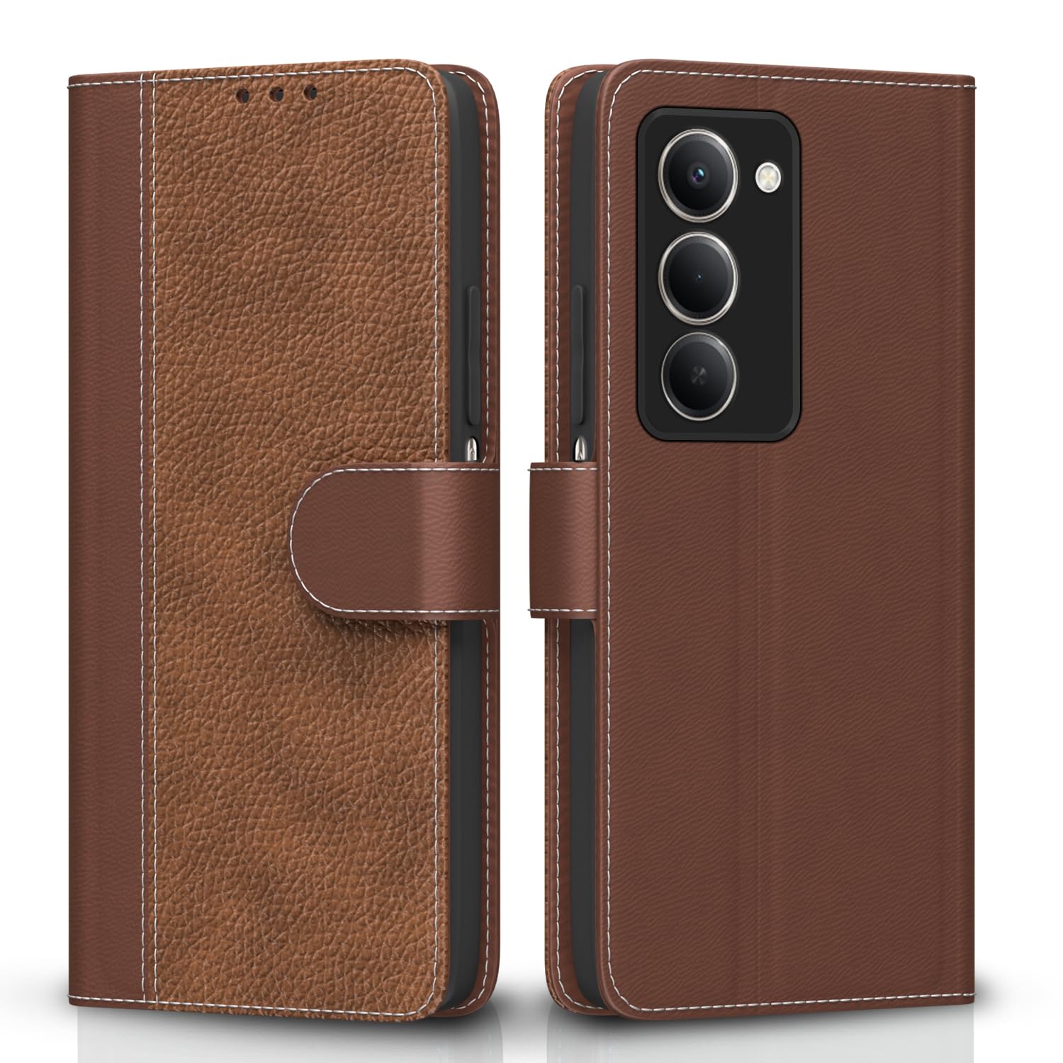 Pikkme tan mobile flip cover for Redmi 15 5G