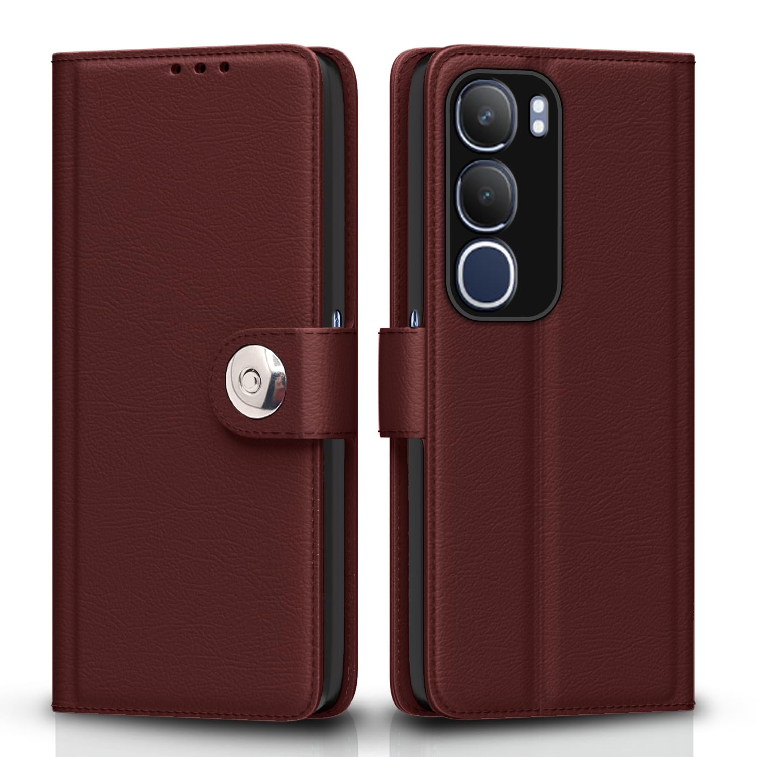 Pikkme brown flip cover for Vivo Y19s