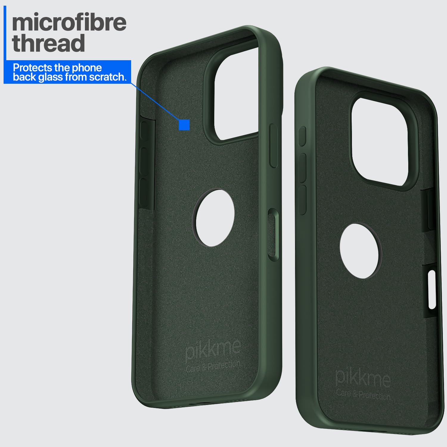 Pikkme iPhone 16 Pro Super Soft Silicone Back Cover (Atrovirens)