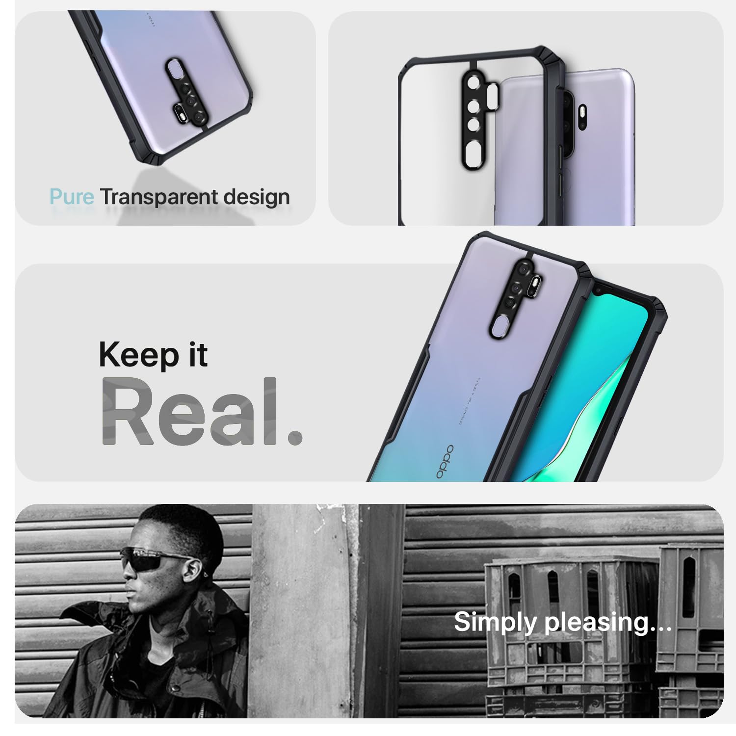 Pikkme Oppo A5 2020/A9 2020 Eagle Back Cover (Black)