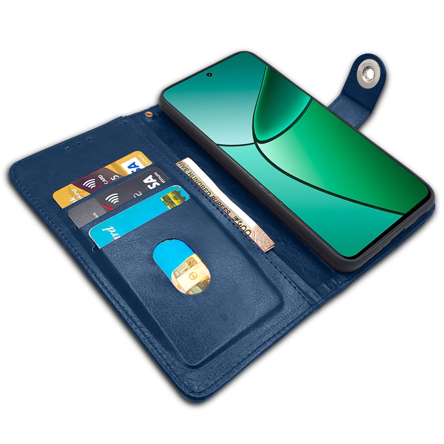 Pikkme Realme 12 Plus/P1/Narzo 70/70 Pro 5G Button blue flip case – photo 3