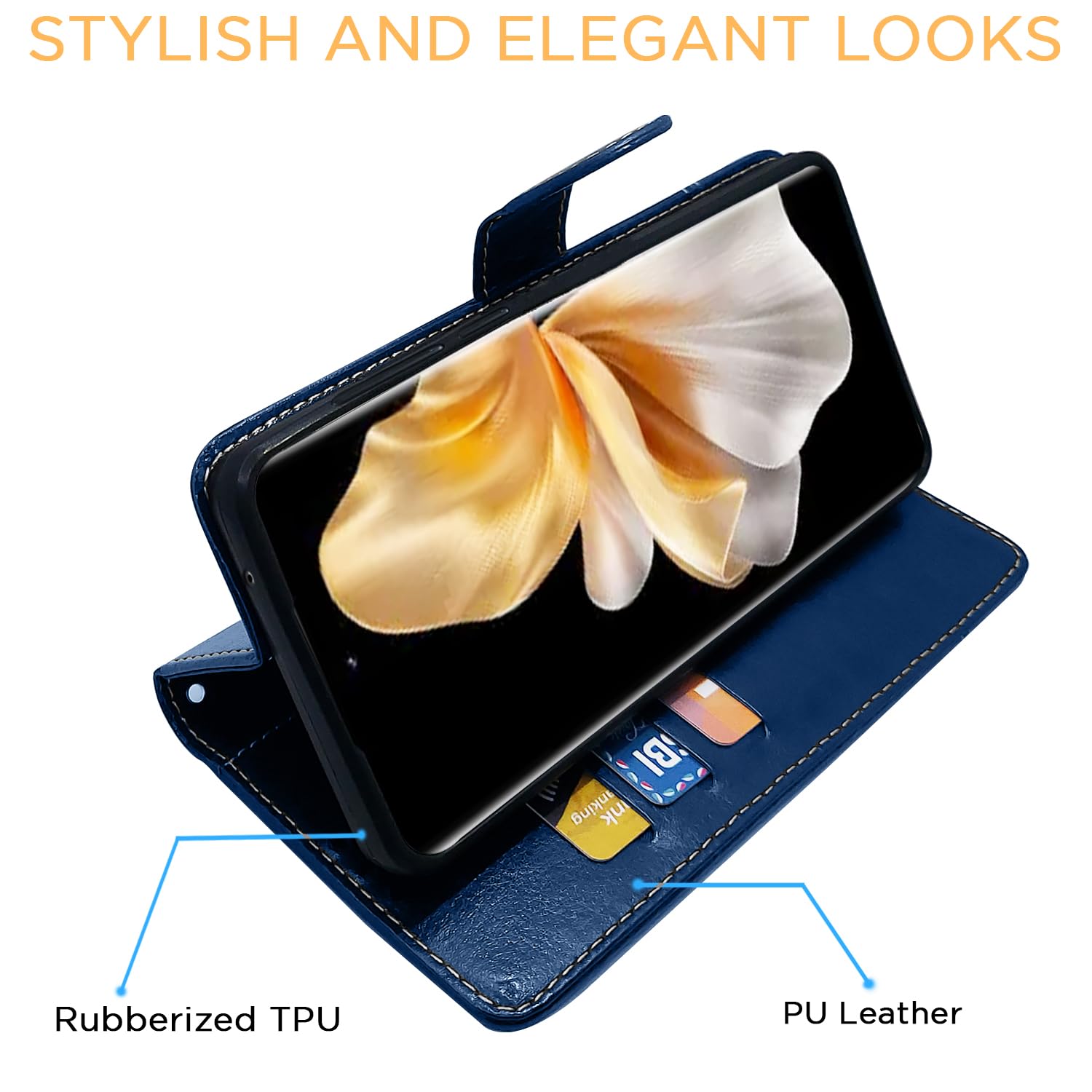 Blue mobile flip cover for Vivo V30 Pro 5G – Pikkme – photo 5