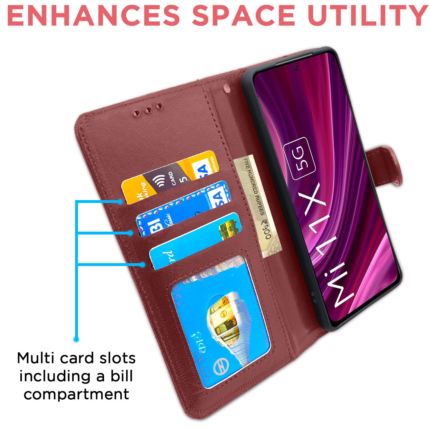 Pikkme Mi 11x / Mi 11x Pro Vintage Flip Cover (Brown)