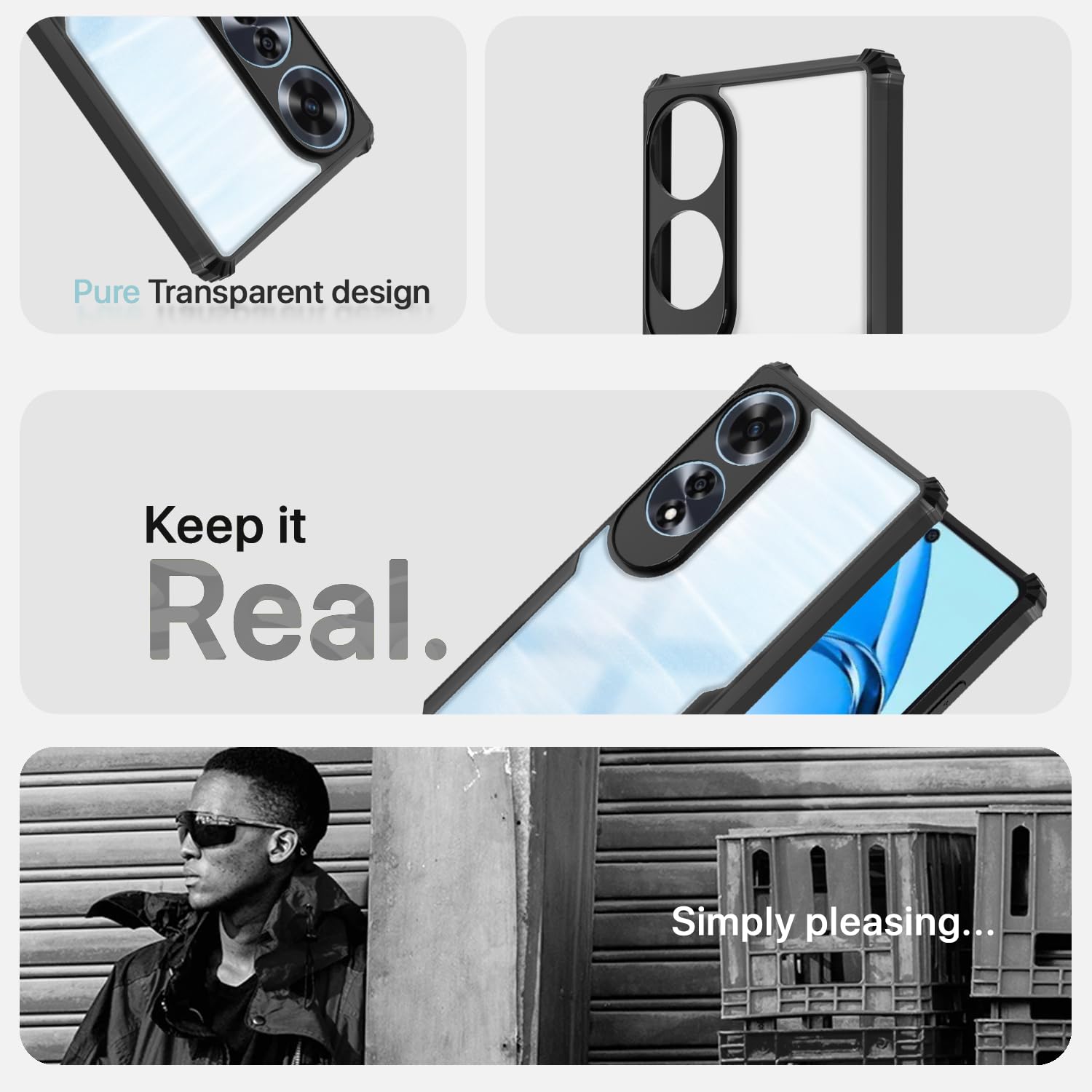 Black mobile back cover for Oppo A60 4G – Pikkme – photo 4