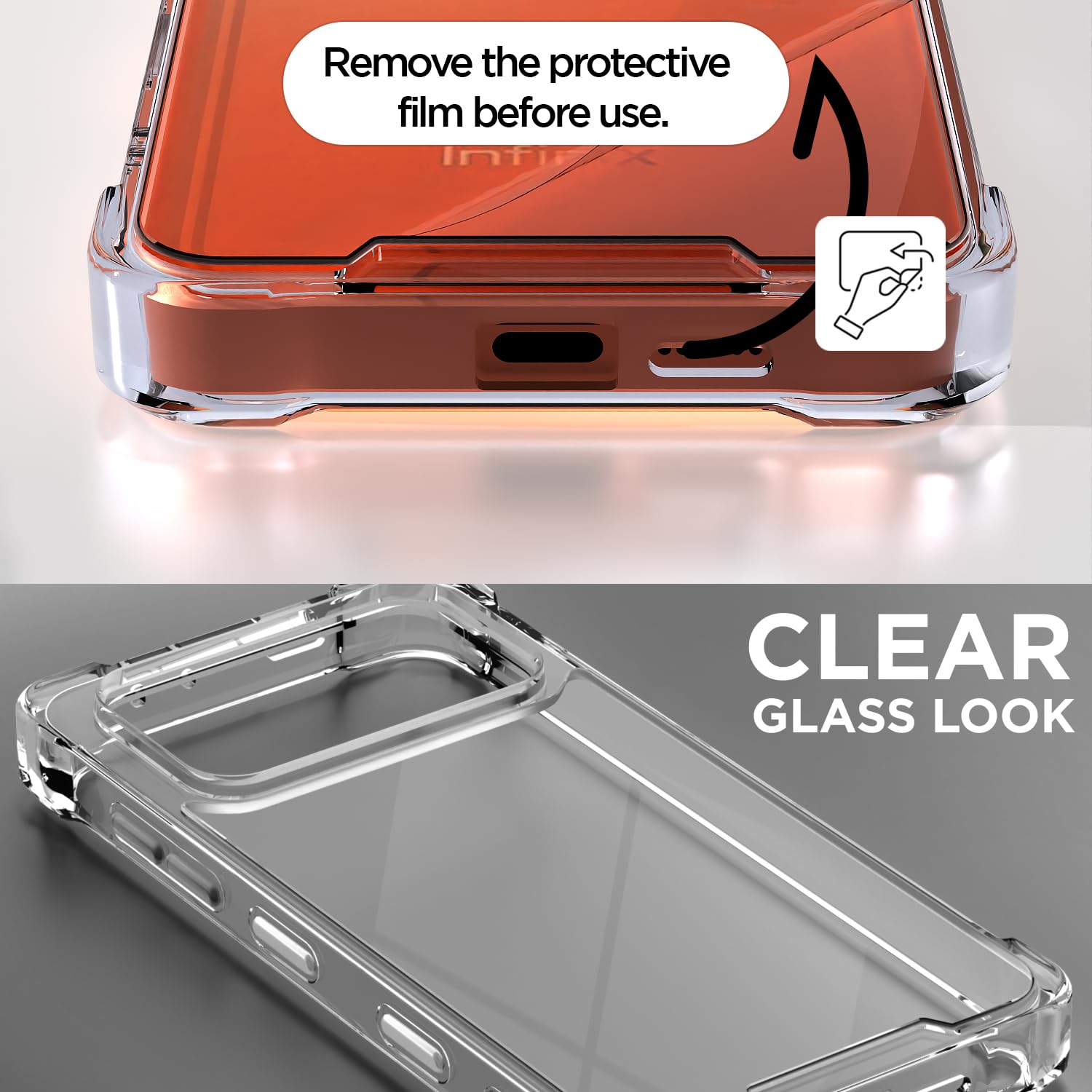 Pikkme transparent Clear phone cover for Infinix Note Edge 5G – photo 3