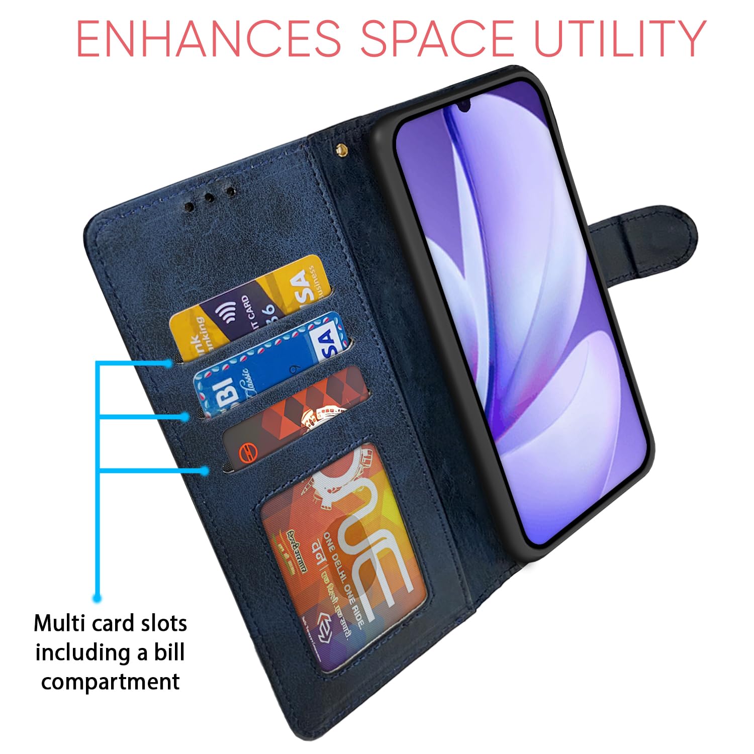 Pikkme navy & light blue Magnetic flip cover for Realme Narzo 80 Lite 4G/C71 5G – photo 5