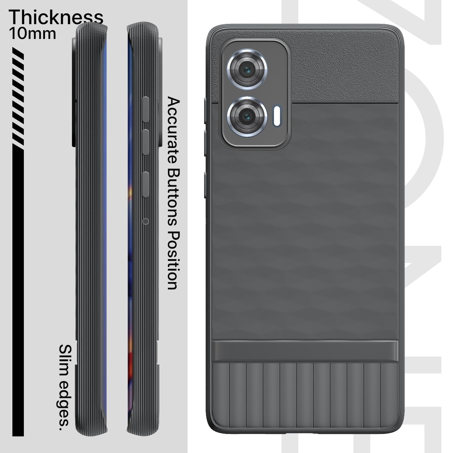 Pikkme Motorola Moto Edge 50 Fusion 5G Gencase Back Cover (Grey)