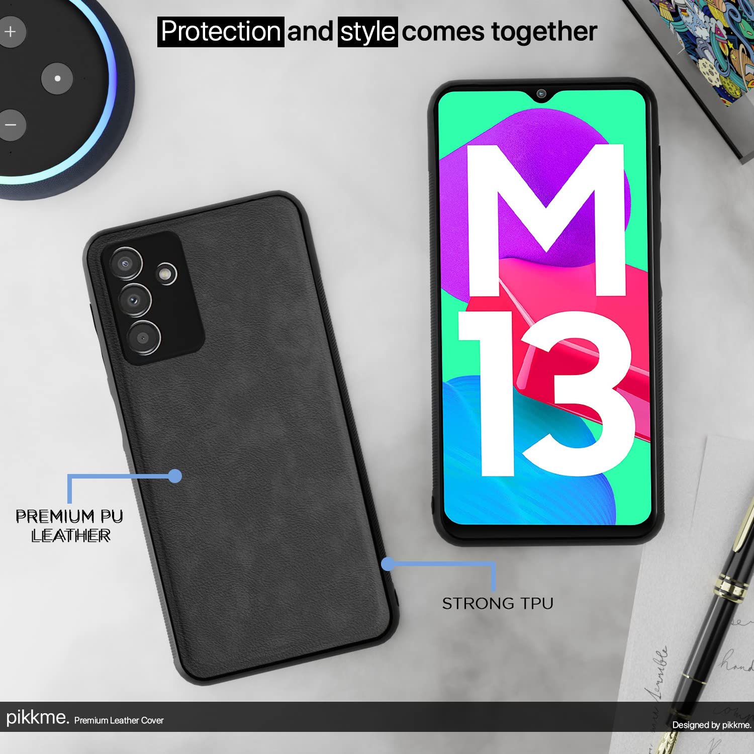 Samsung M13 4G mobile back cover in grey by Pikkme – photo 5