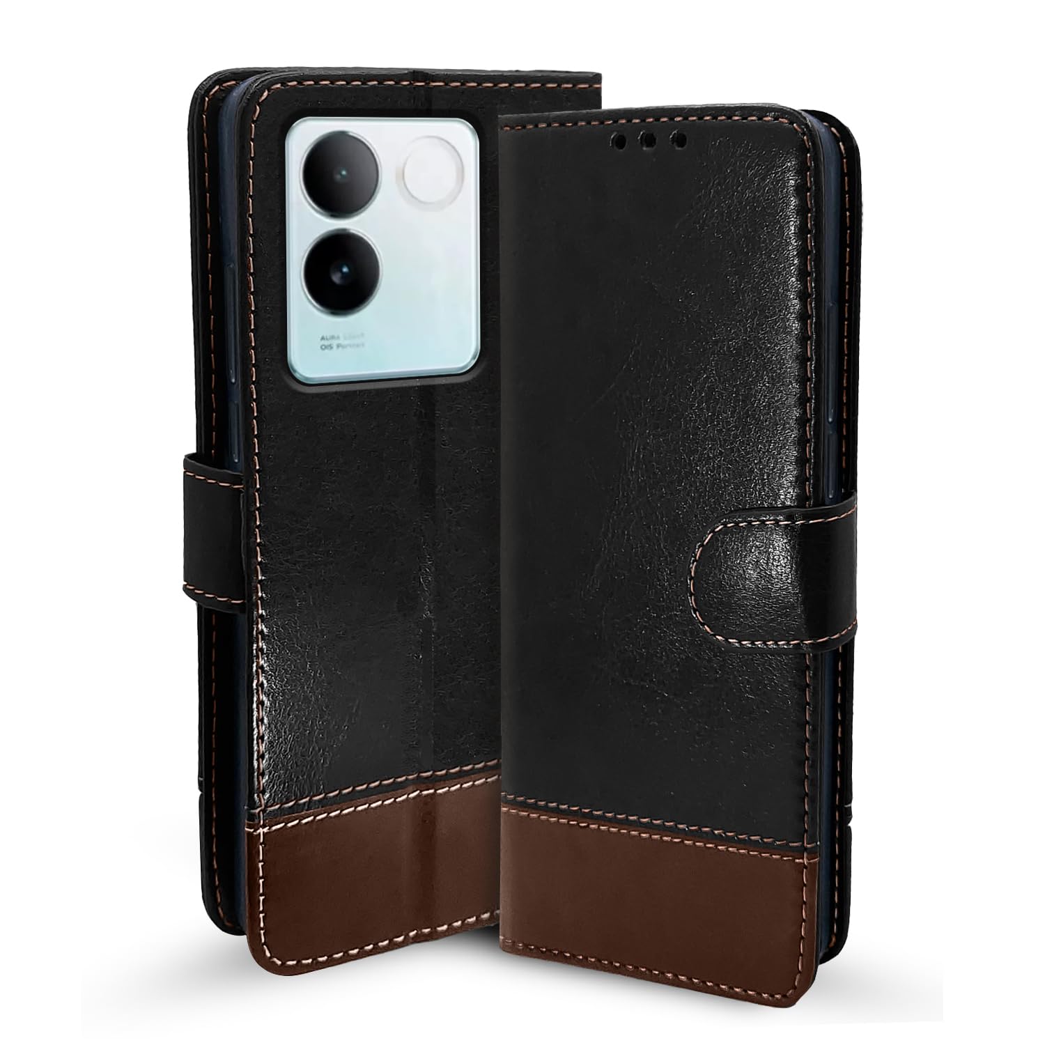 Pikkme Vivo T2 Pro 5G Magnetic black & brown flip case