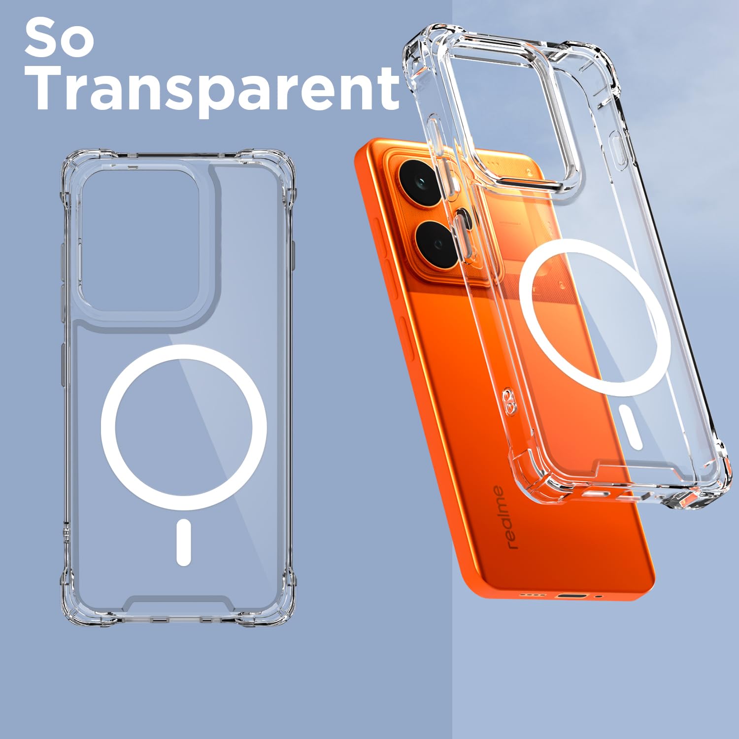 Realme P4 Power 5G MagSafe back cover in transparent mag-safe by Pikkme – photo 2