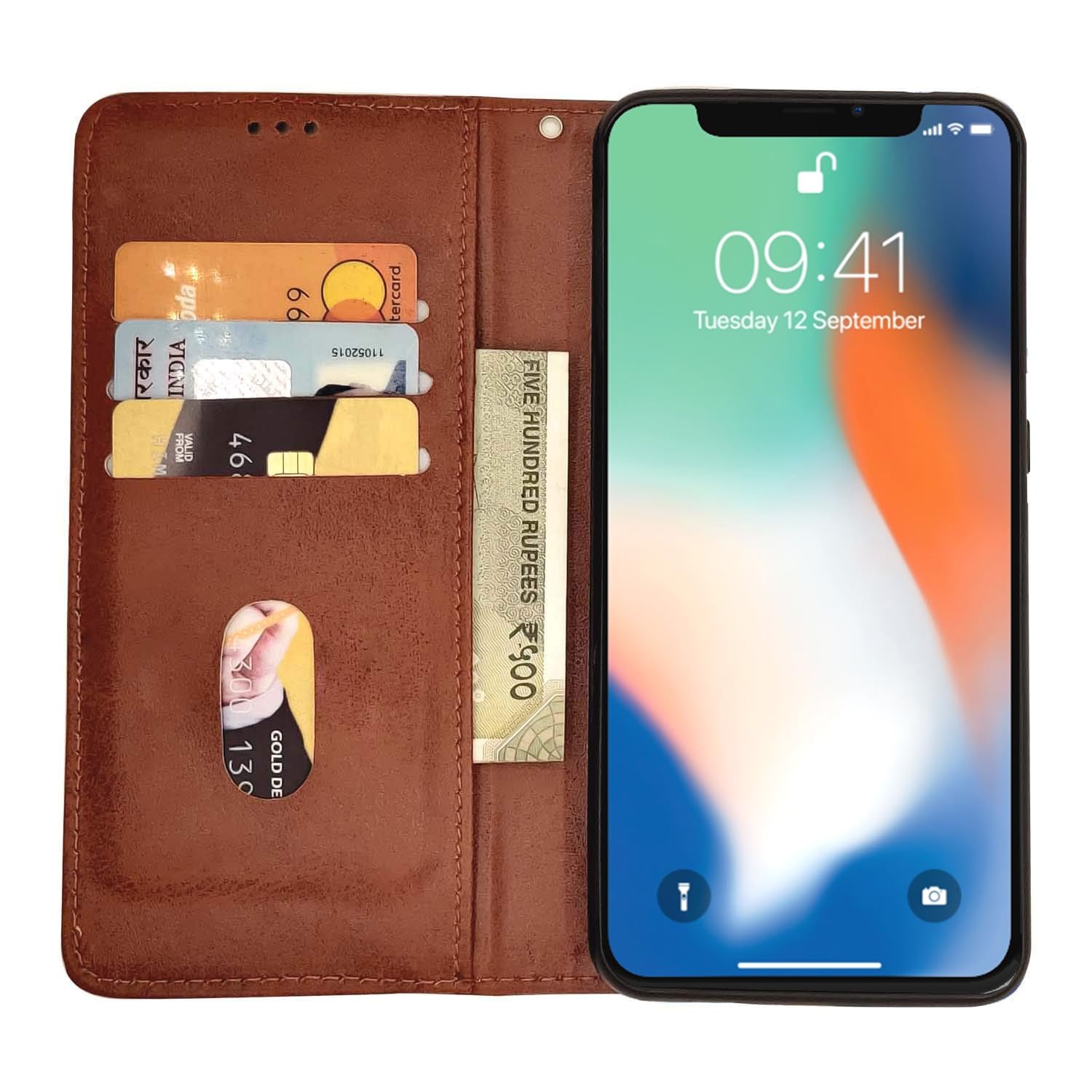 Pikkme brown Magnetic mobile flip cover for iPhone X/XS – photo 2